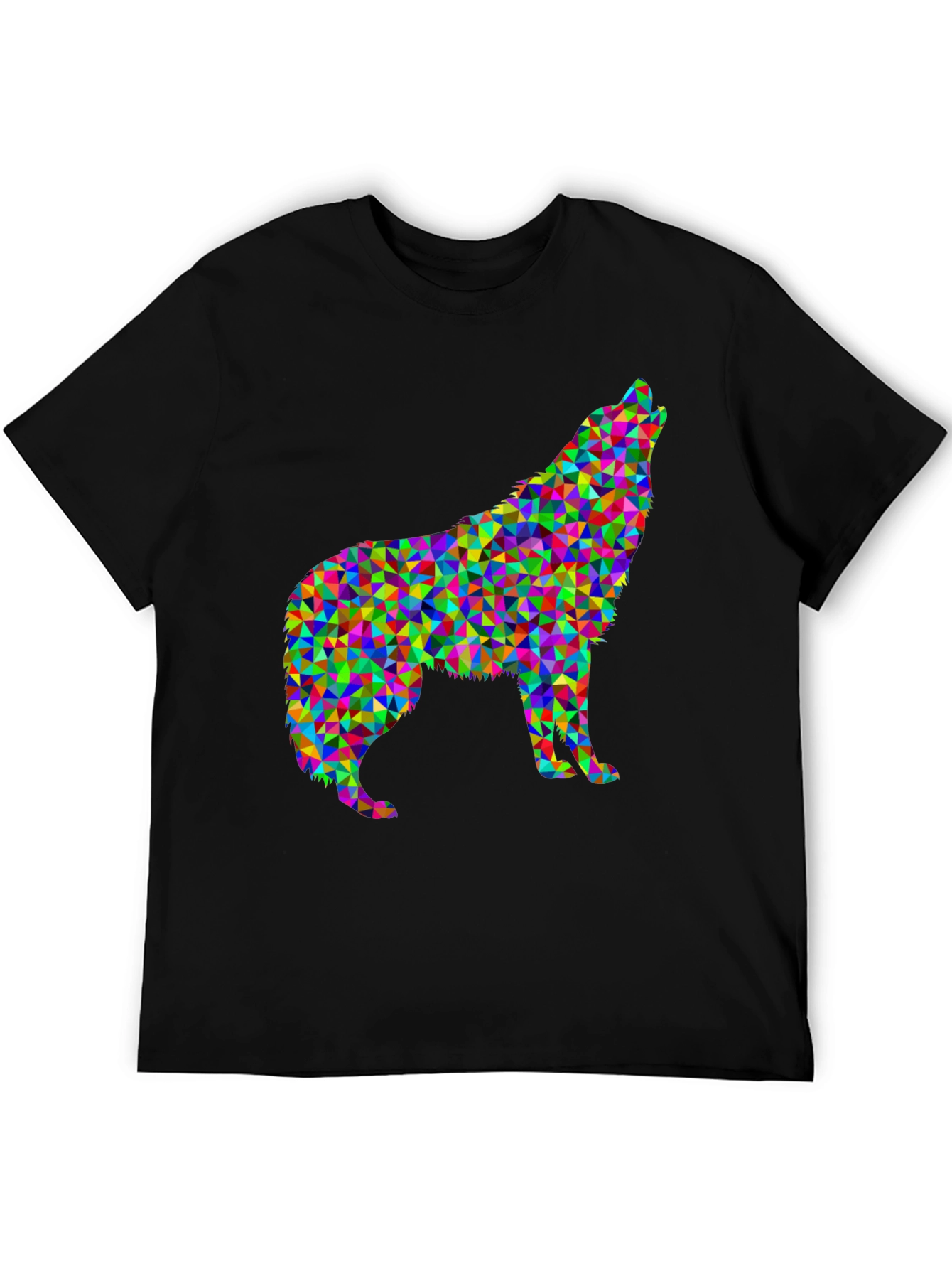 Abstract Wolf Graphic Tee - Modern Geometric Design