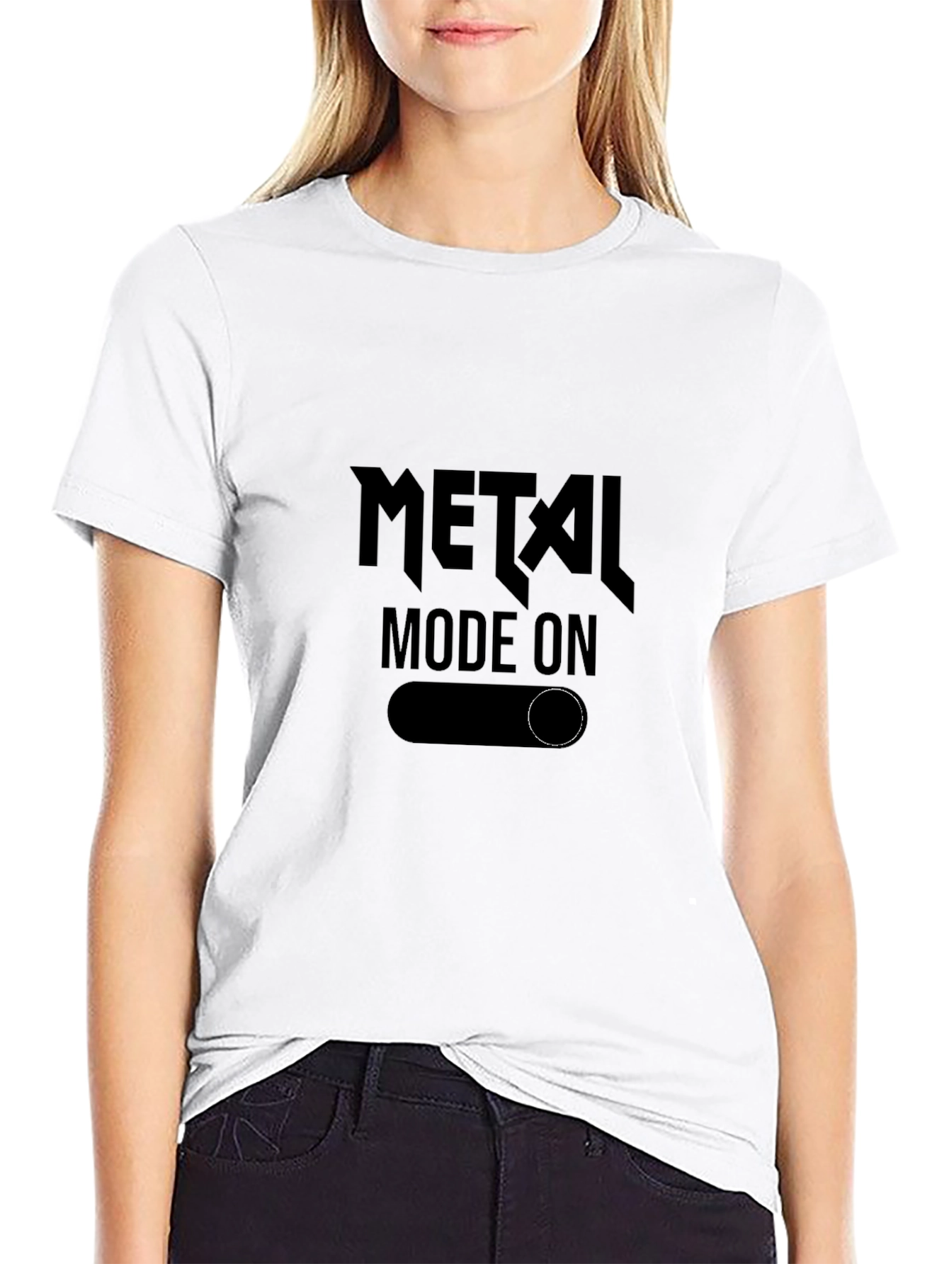 Metal Mode On Black T-Shirt
