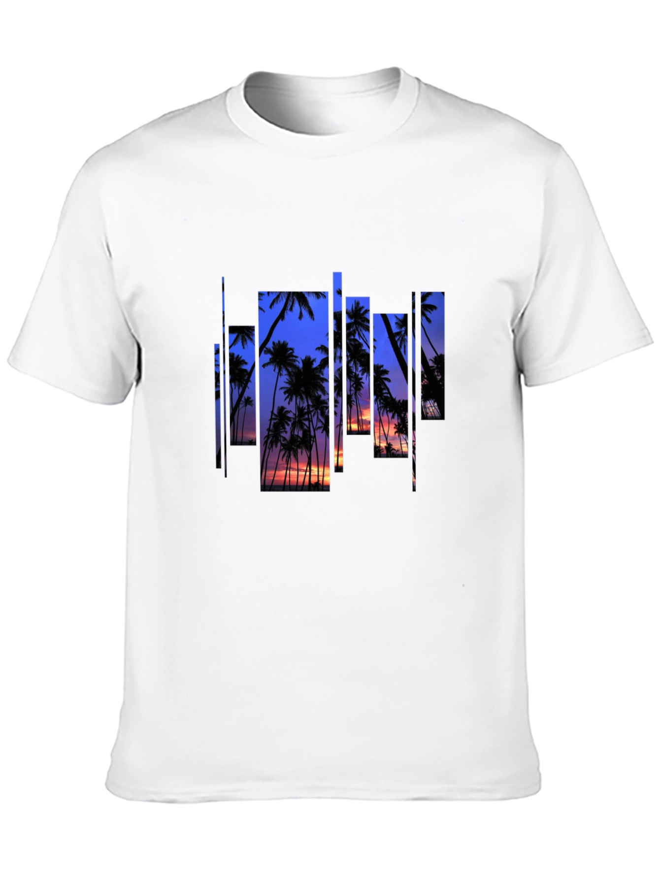Sunset Palm Tree Graphic Black T-Shirt