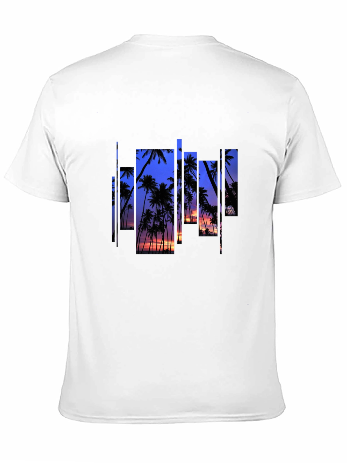 Sunset Palm Tree Graphic Black T-Shirt