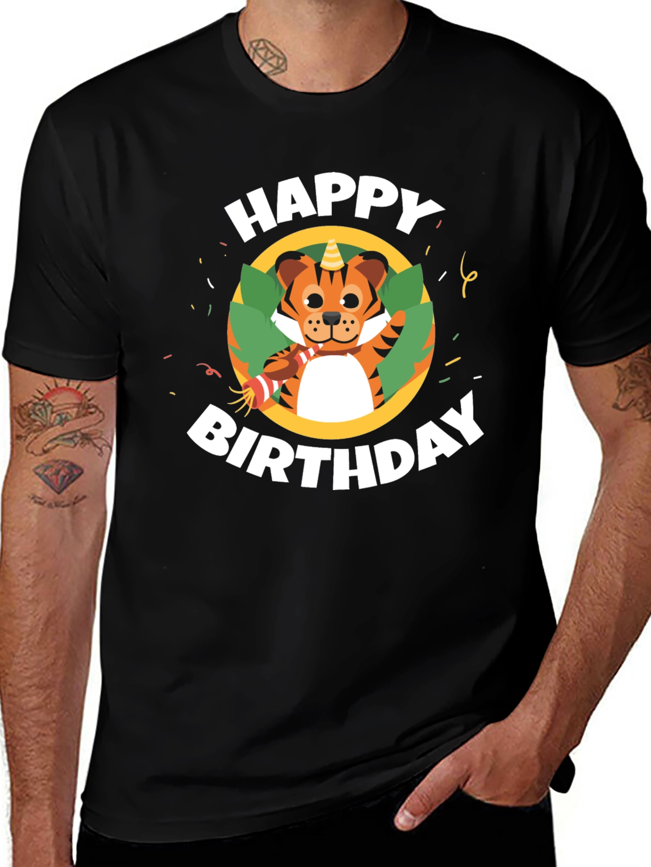 Happy Birthday Tiger Graphic T-Shirt