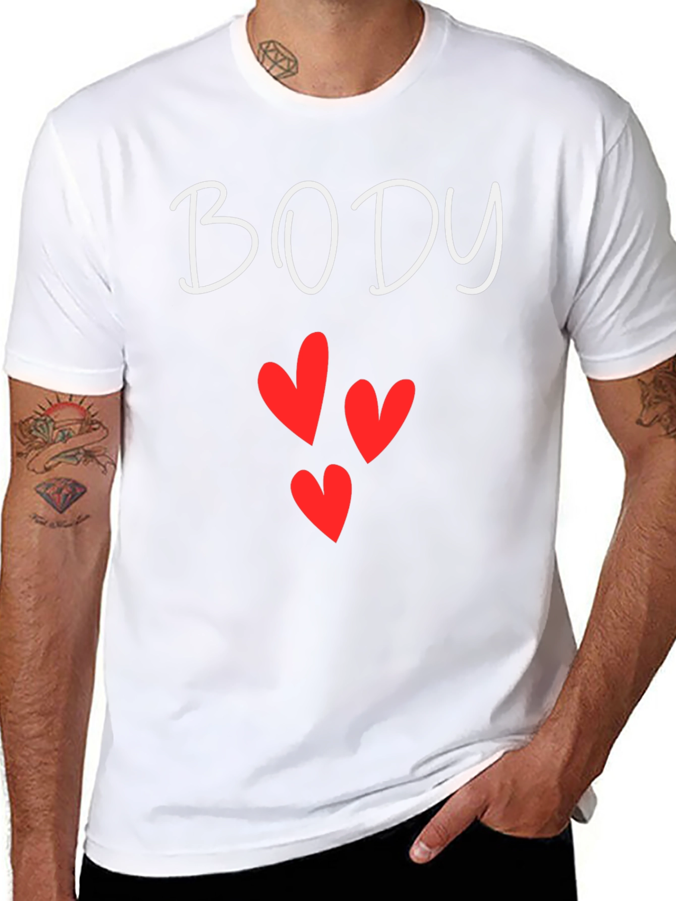 BODY Hearts Graphic Tee - Black Casual T-Shirt