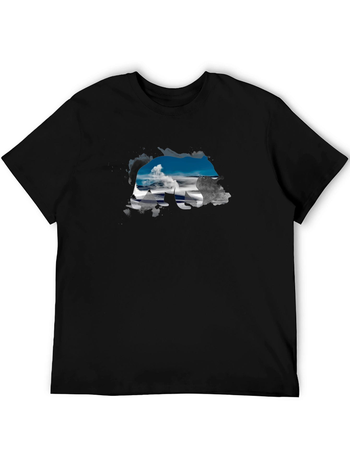 Bear Silhouette Landscape Graphic Tee
