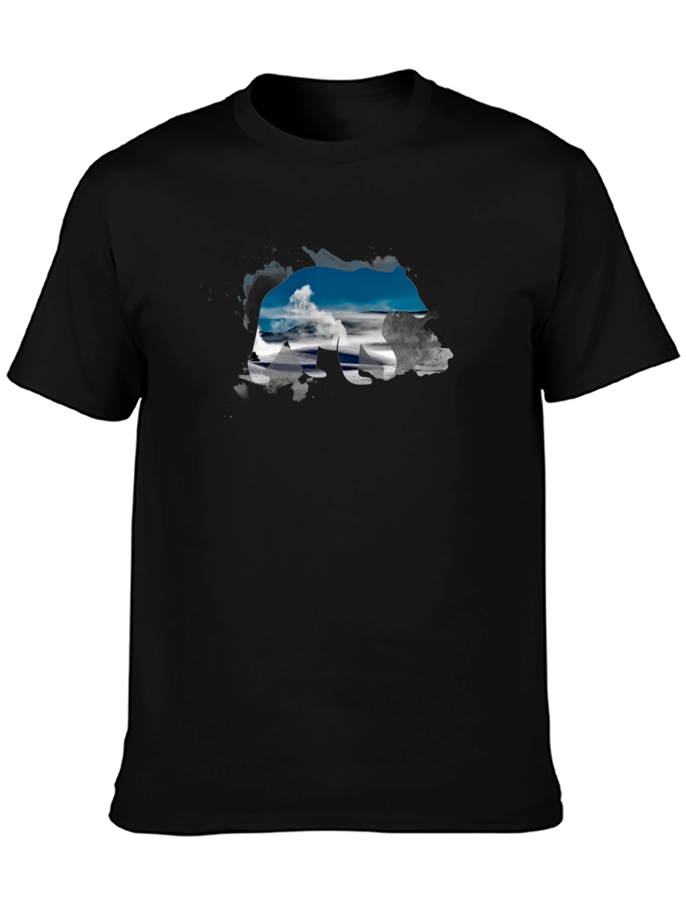 Bear Silhouette Landscape Graphic Tee