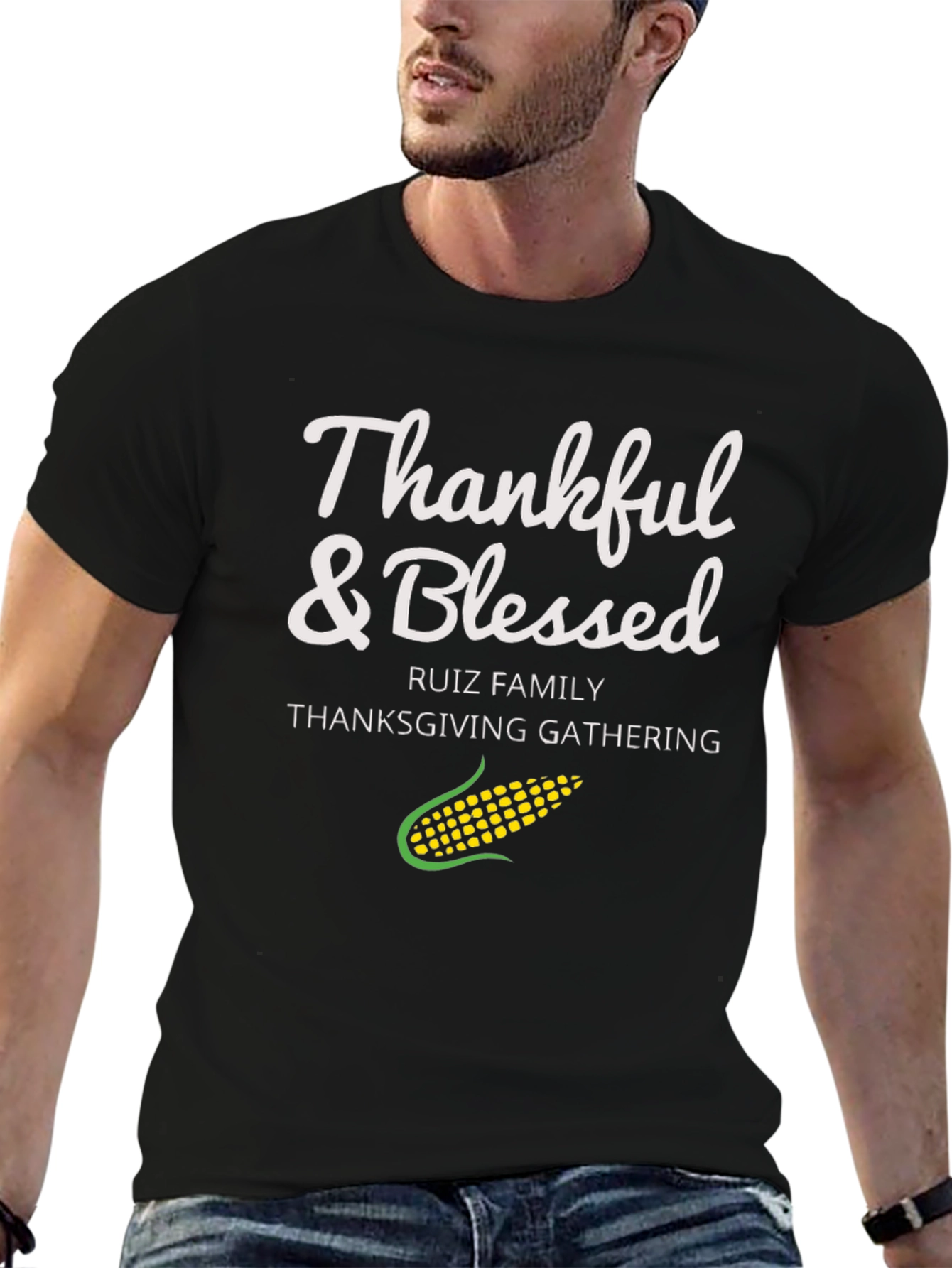 Thankful & Blessed Thanksgiving Gathering Tee
