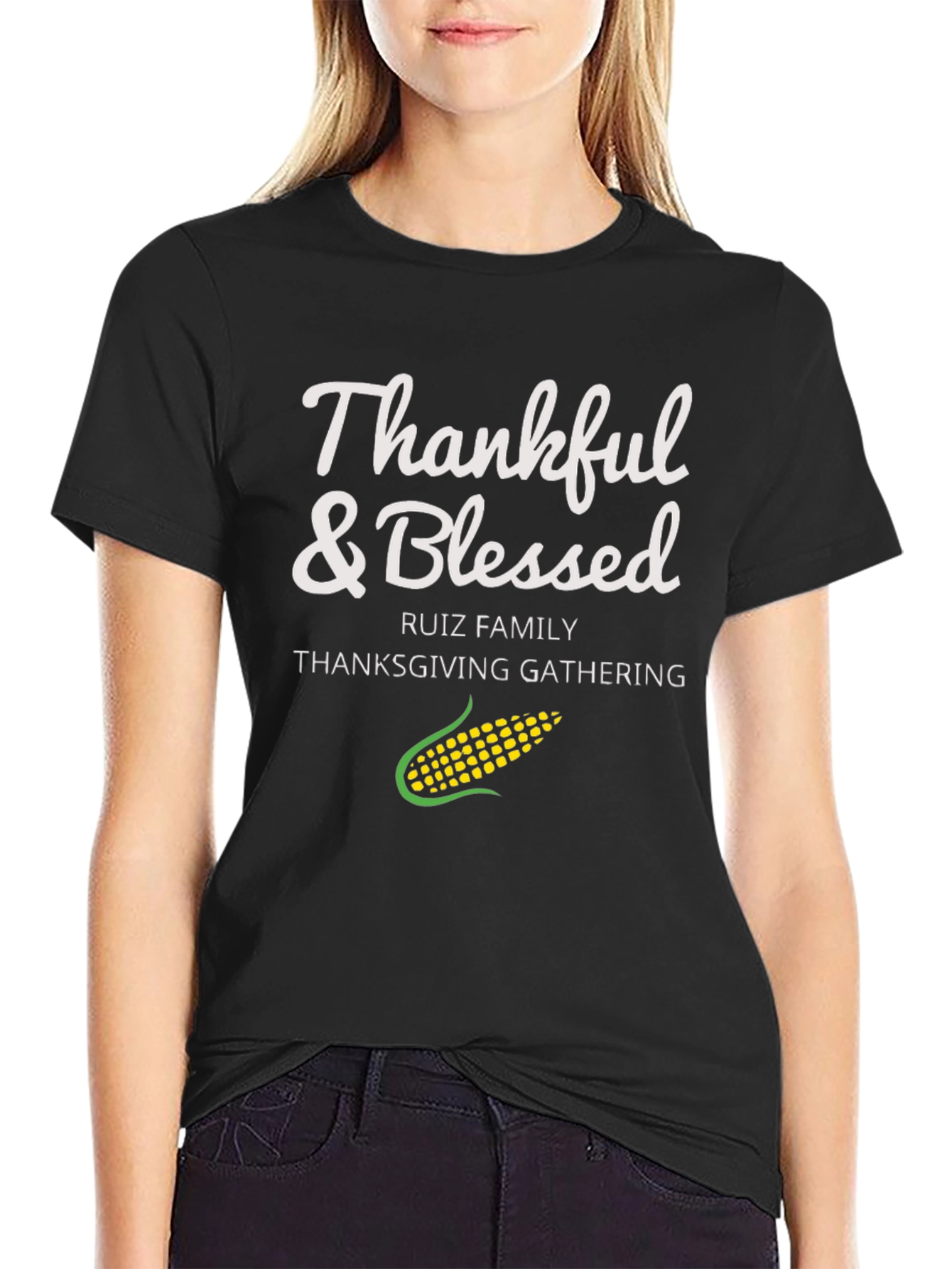 Thankful & Blessed Thanksgiving Gathering Tee