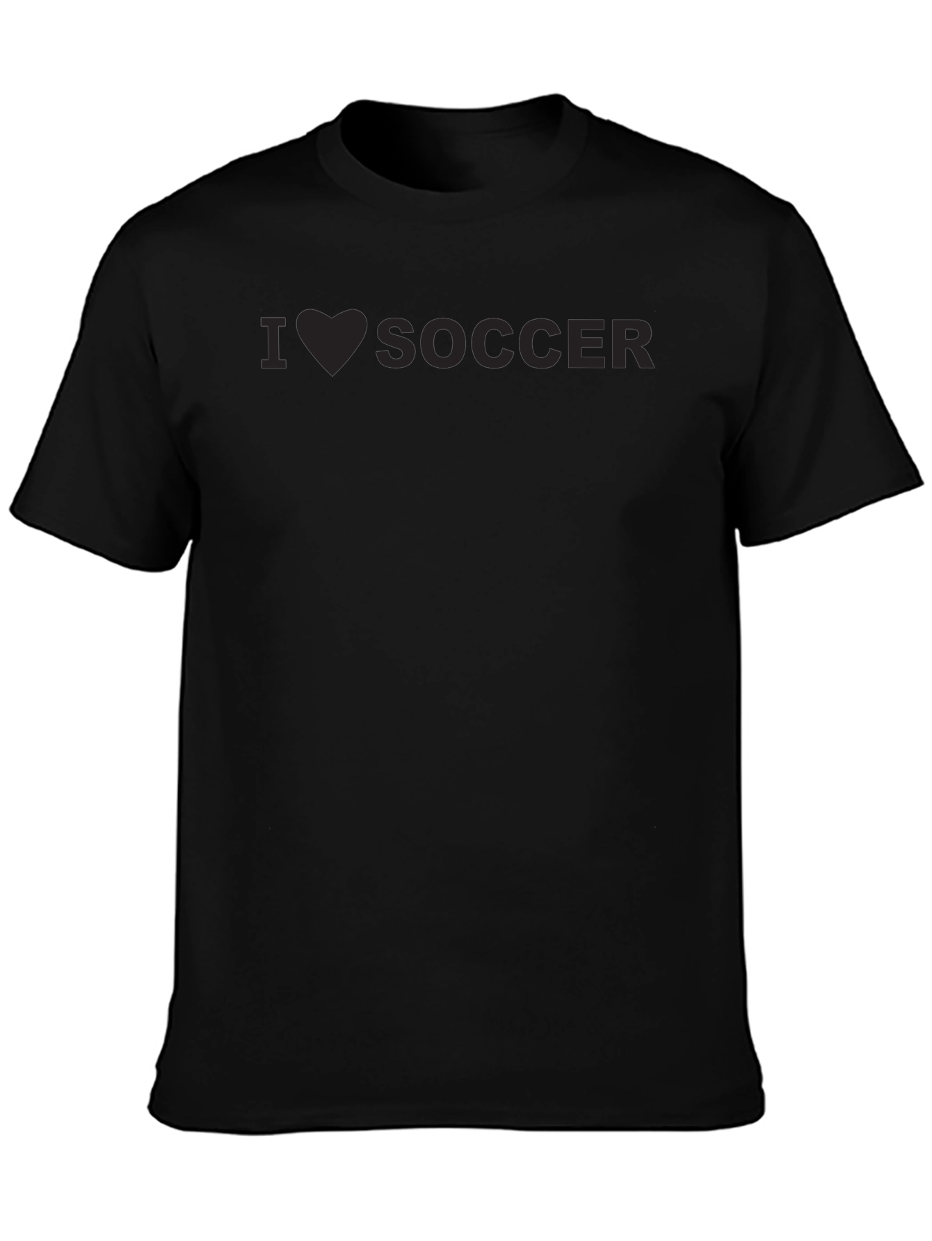 I Heart Soccer T-Shirt - Black Crew Neck Tee
