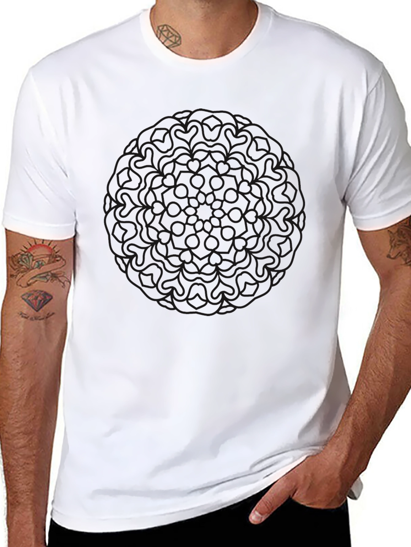 Mens Black Graphic Tee - Casual Style