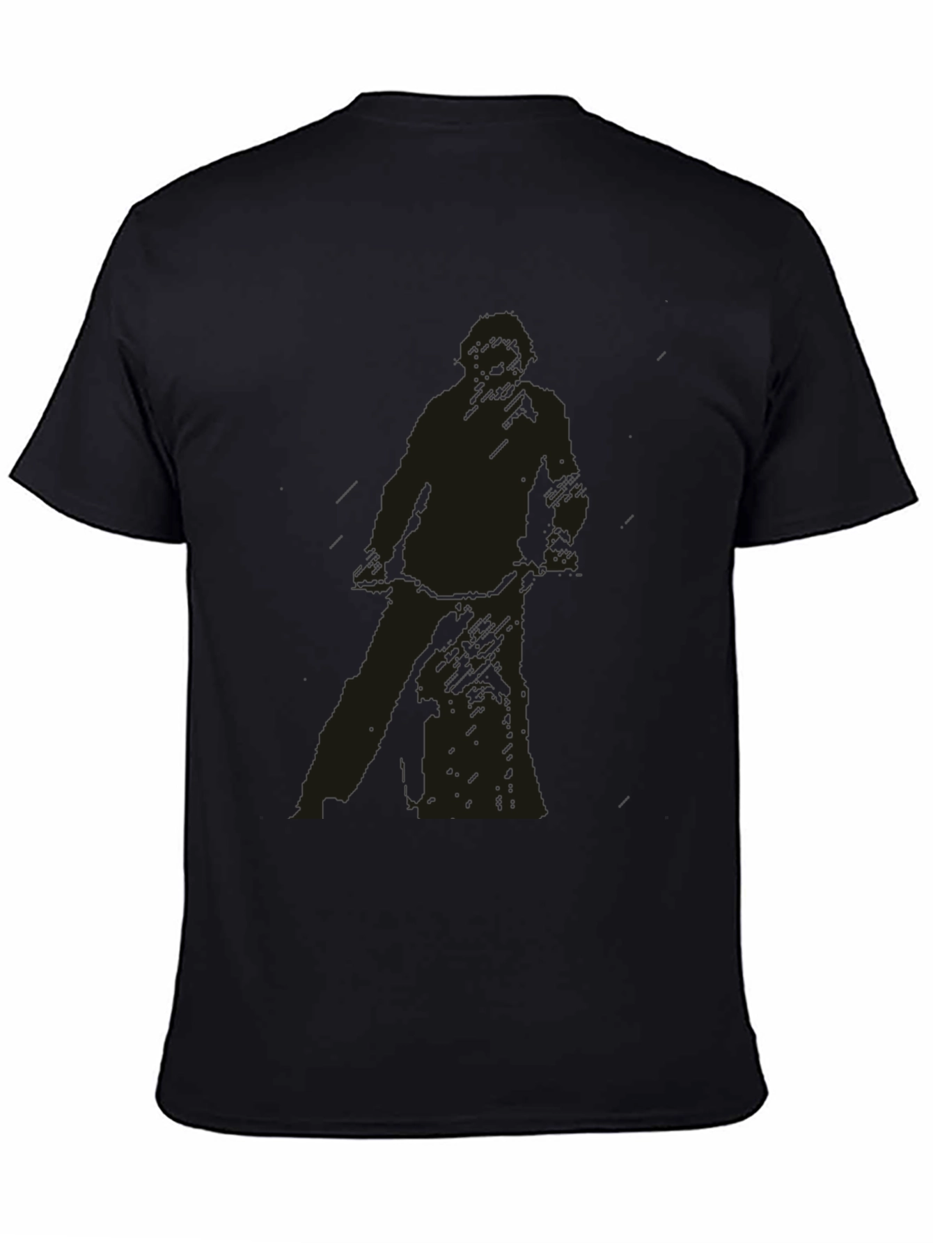 Black T-Shirt with Figure Graphic