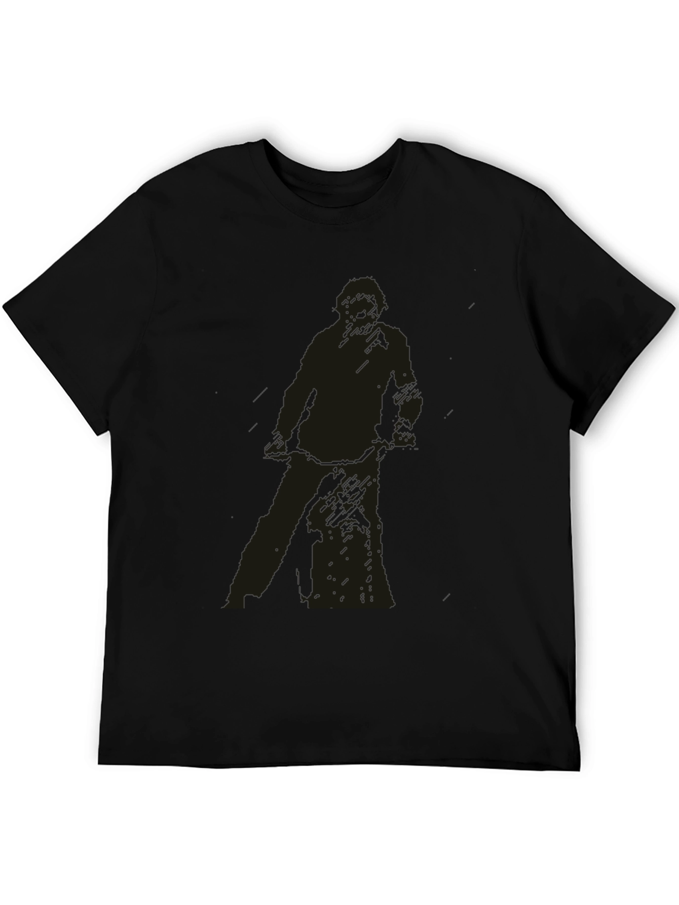 Black T-Shirt with Figure Graphic