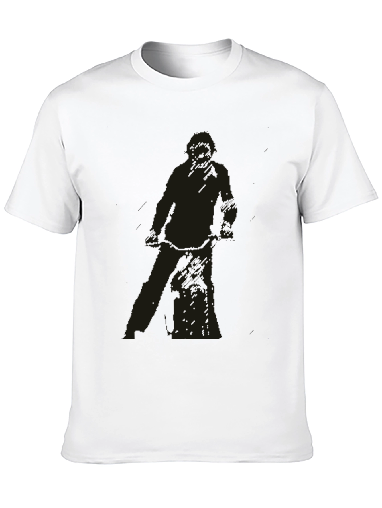 Black T-Shirt with Figure Graphic
