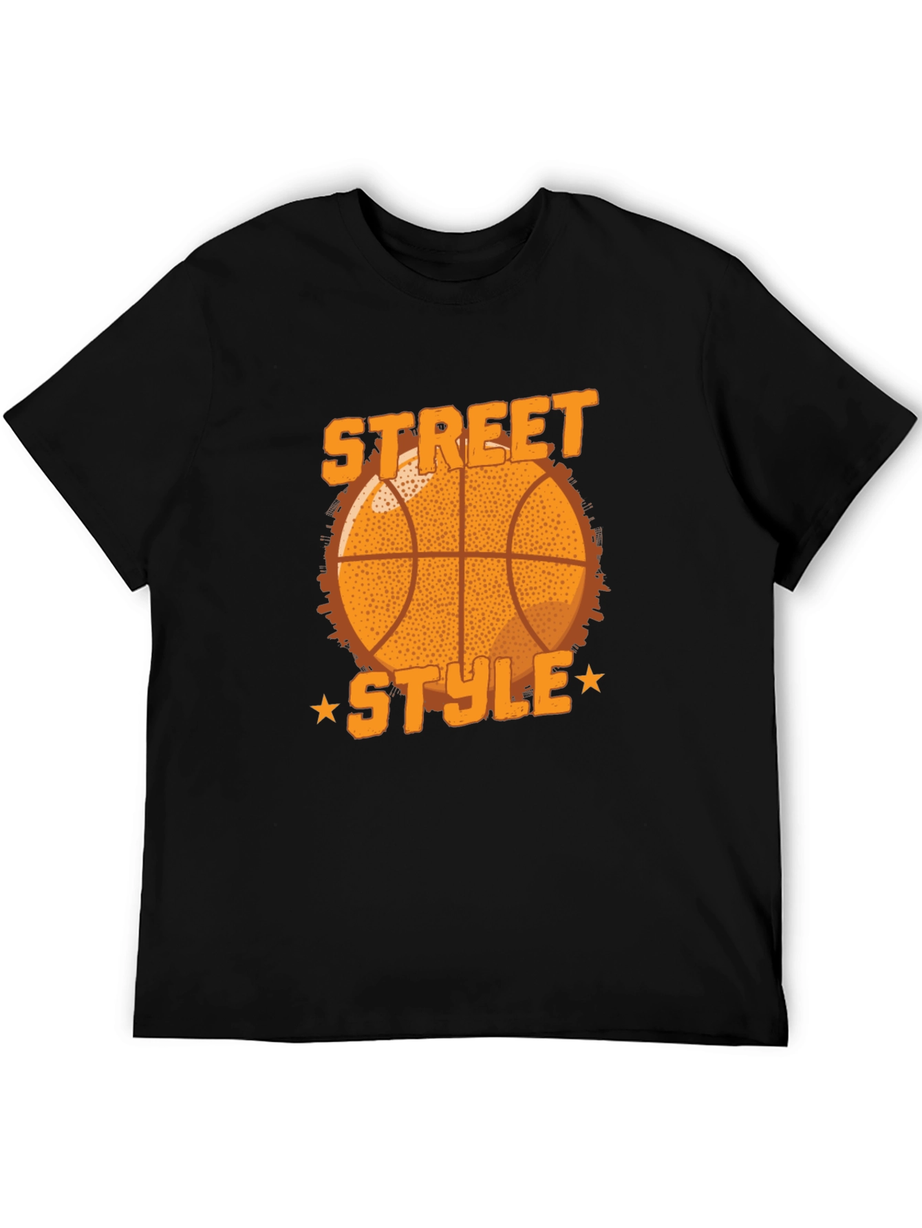Street Style Basketball Graphic Tee - Black