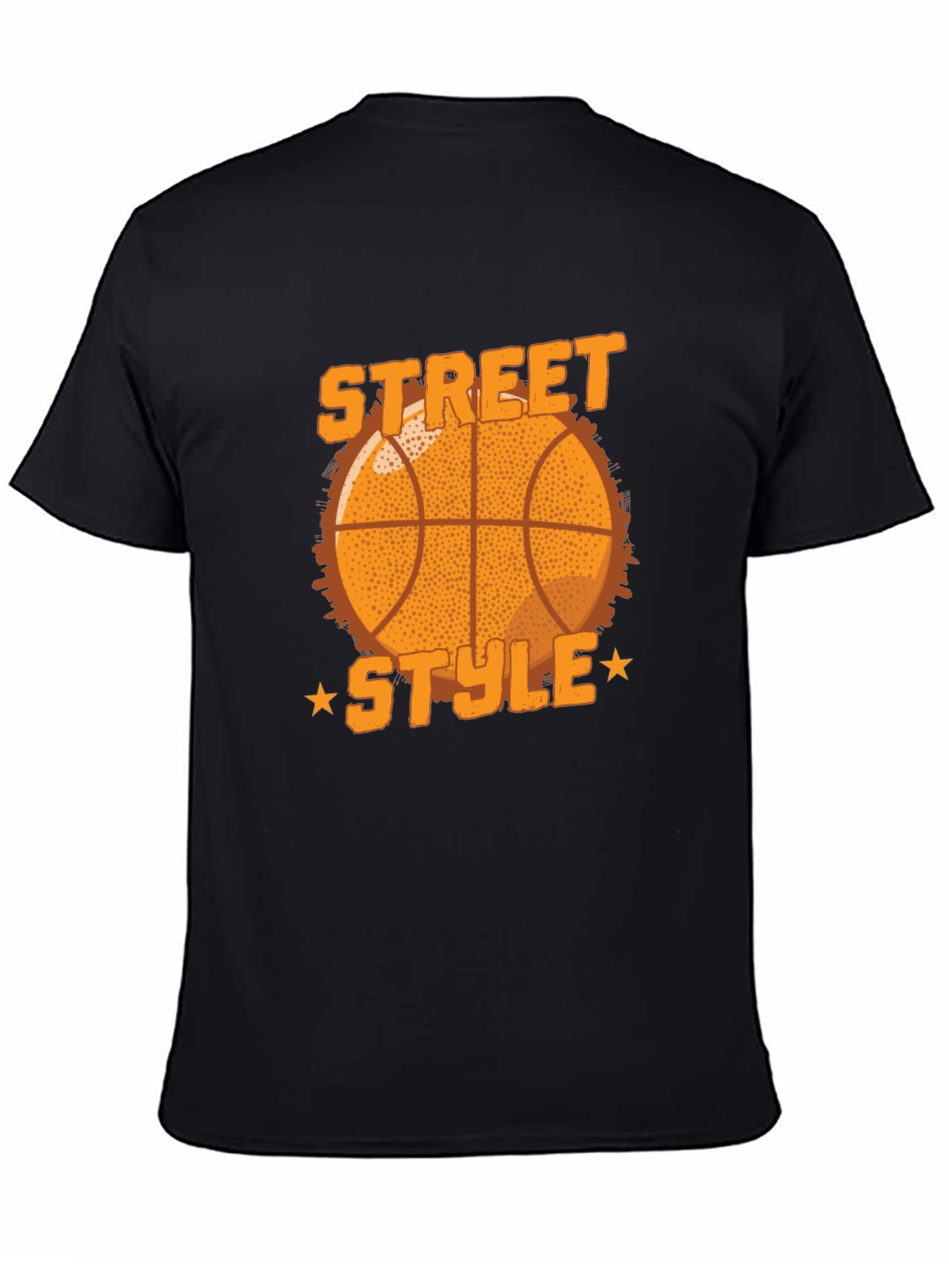 Street Style Basketball Graphic Tee - Black