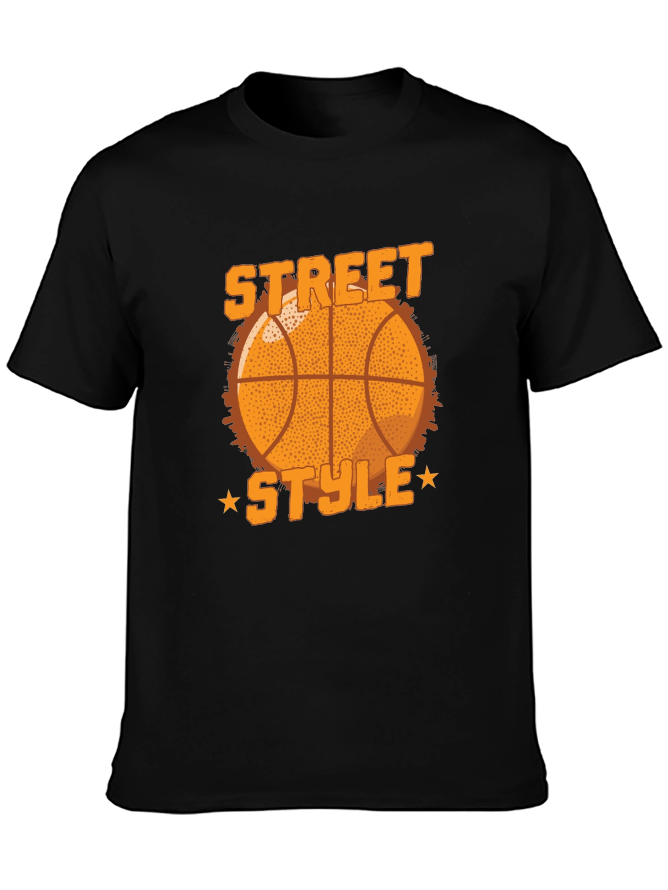 Street Style Basketball Graphic Tee - Black