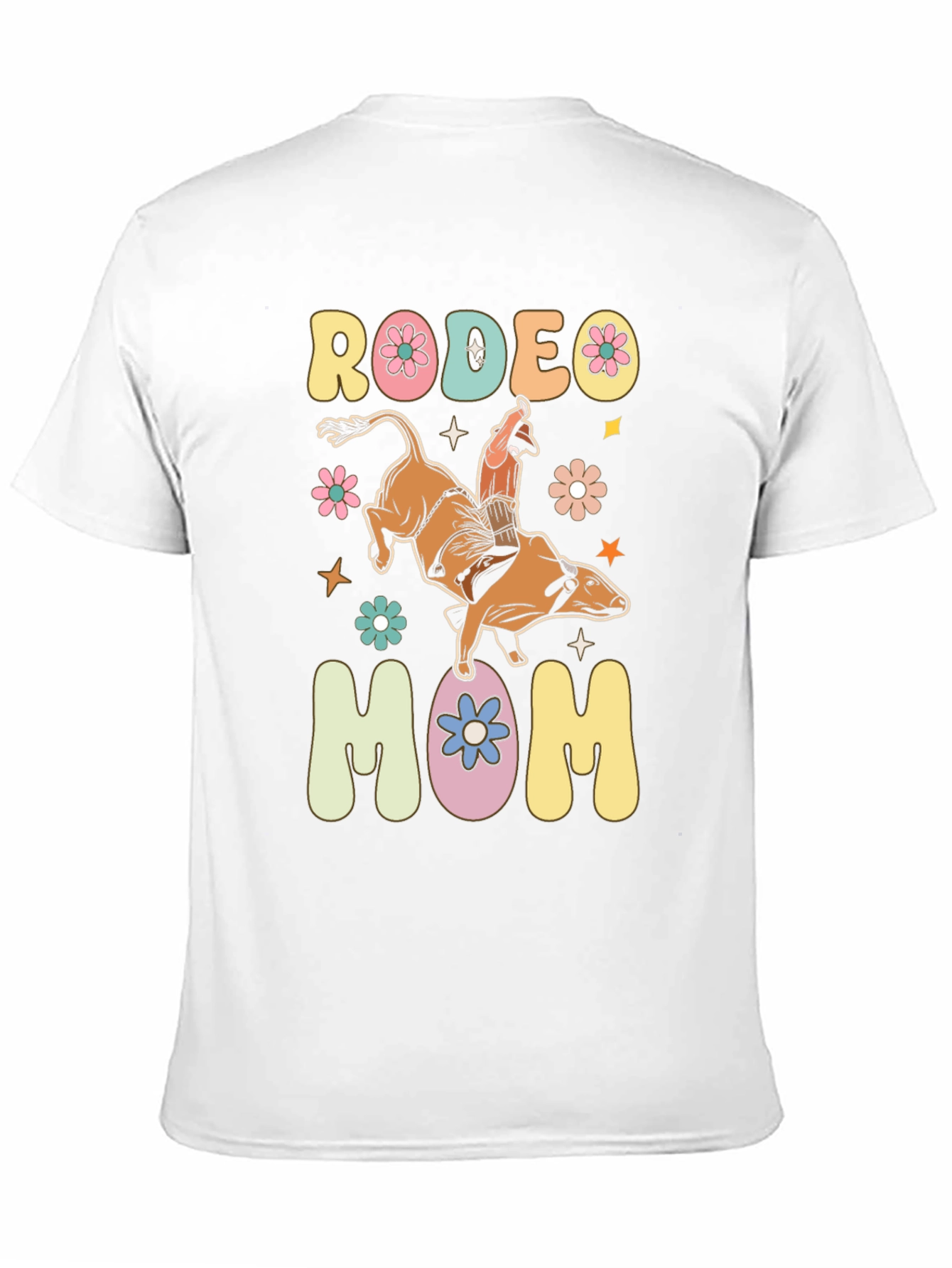 Rodeo Mom Graphic T-Shirt - Retro Bull Riding Design