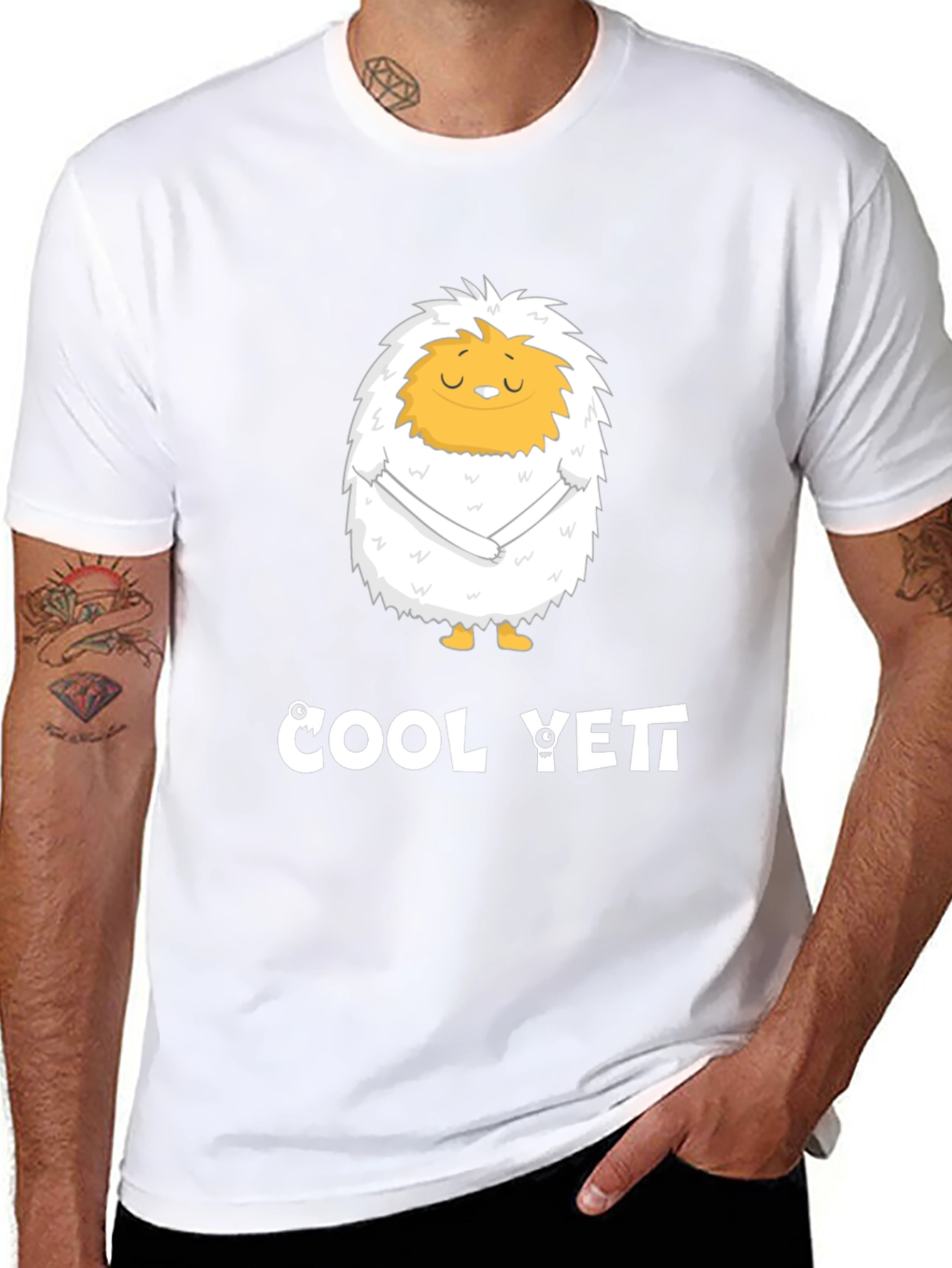 Cool Yeti Graphic Tee - Black Crew Neck