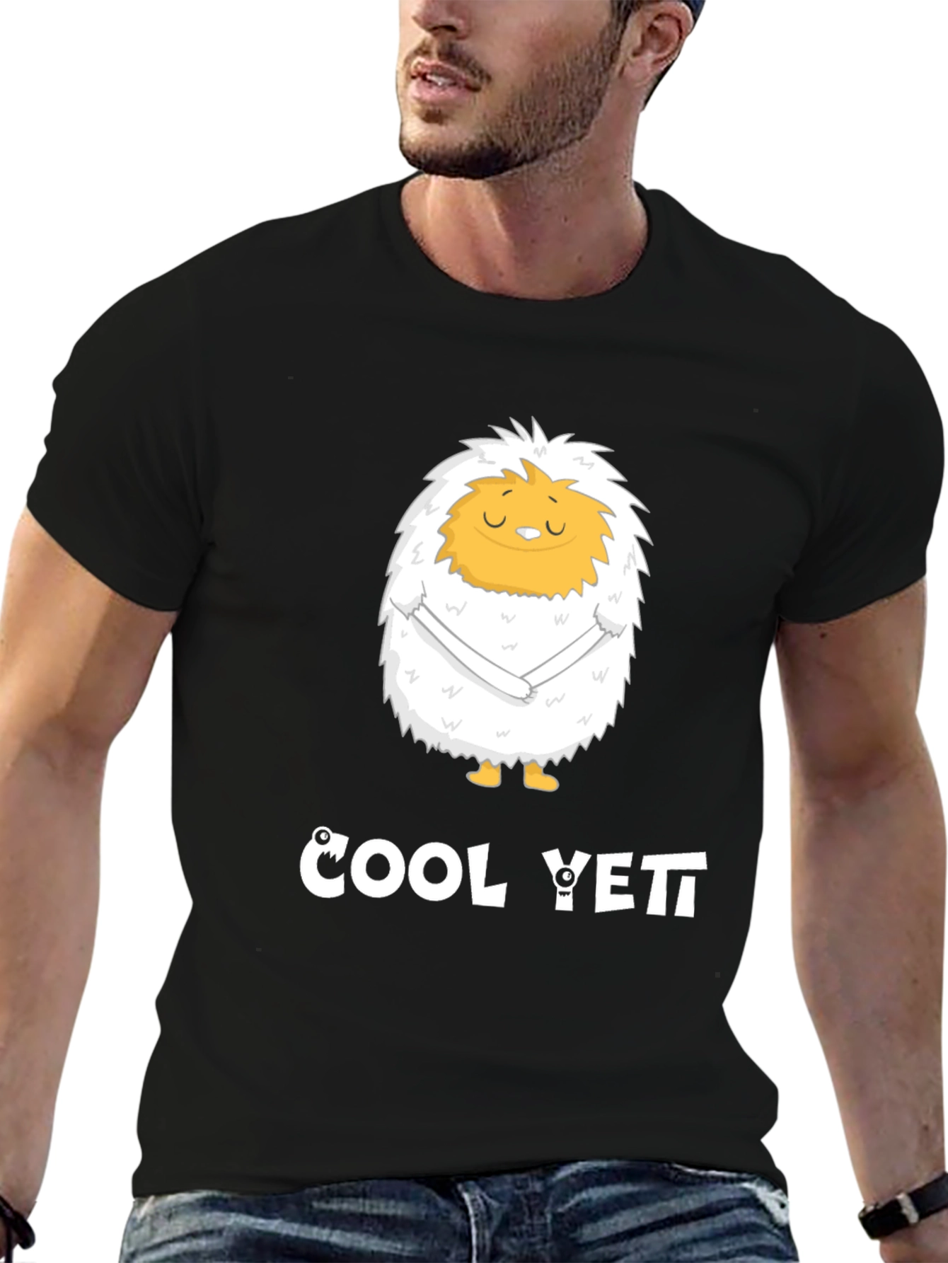 Cool Yeti Graphic Tee - Black Crew Neck