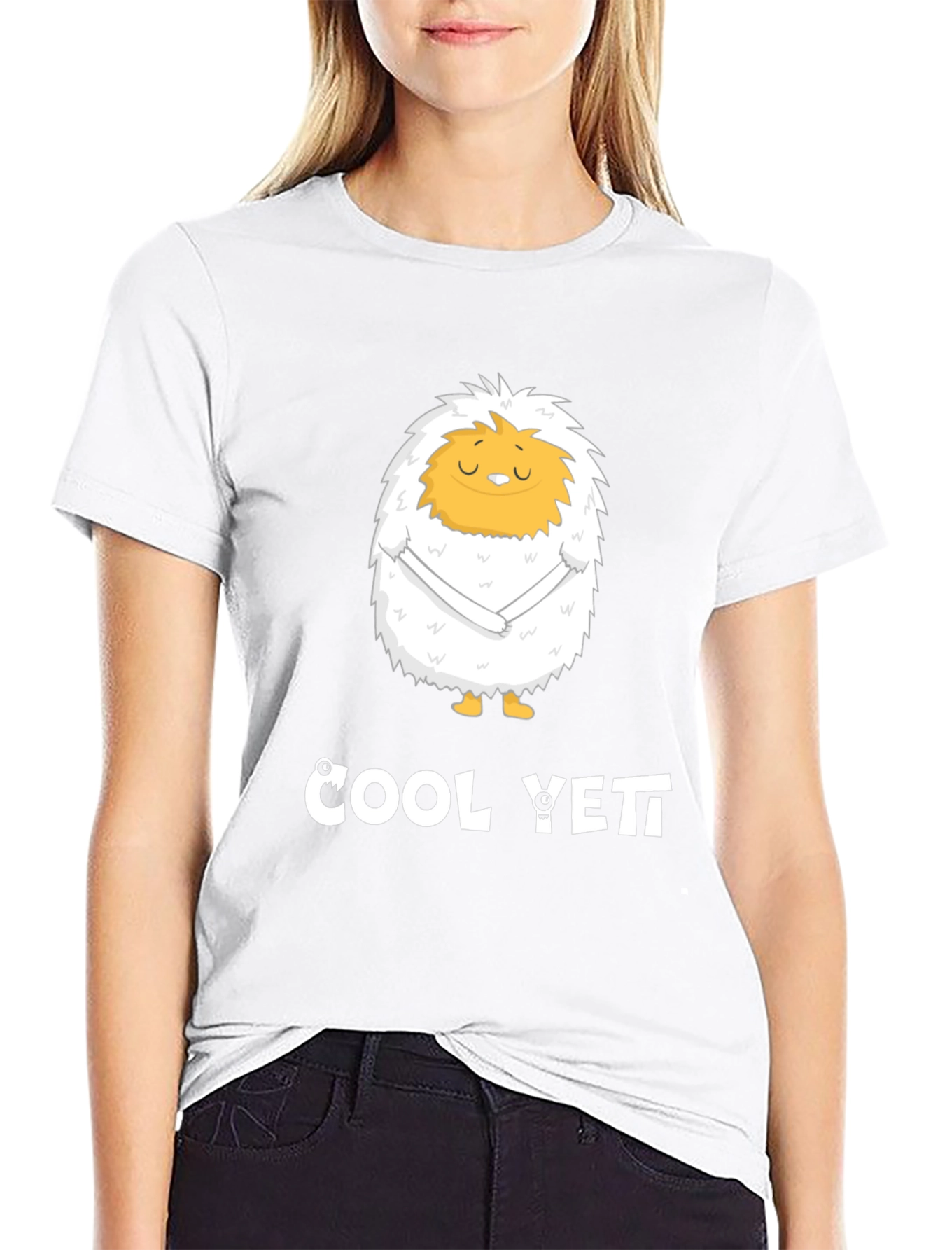Cool Yeti Graphic Tee - Black Crew Neck
