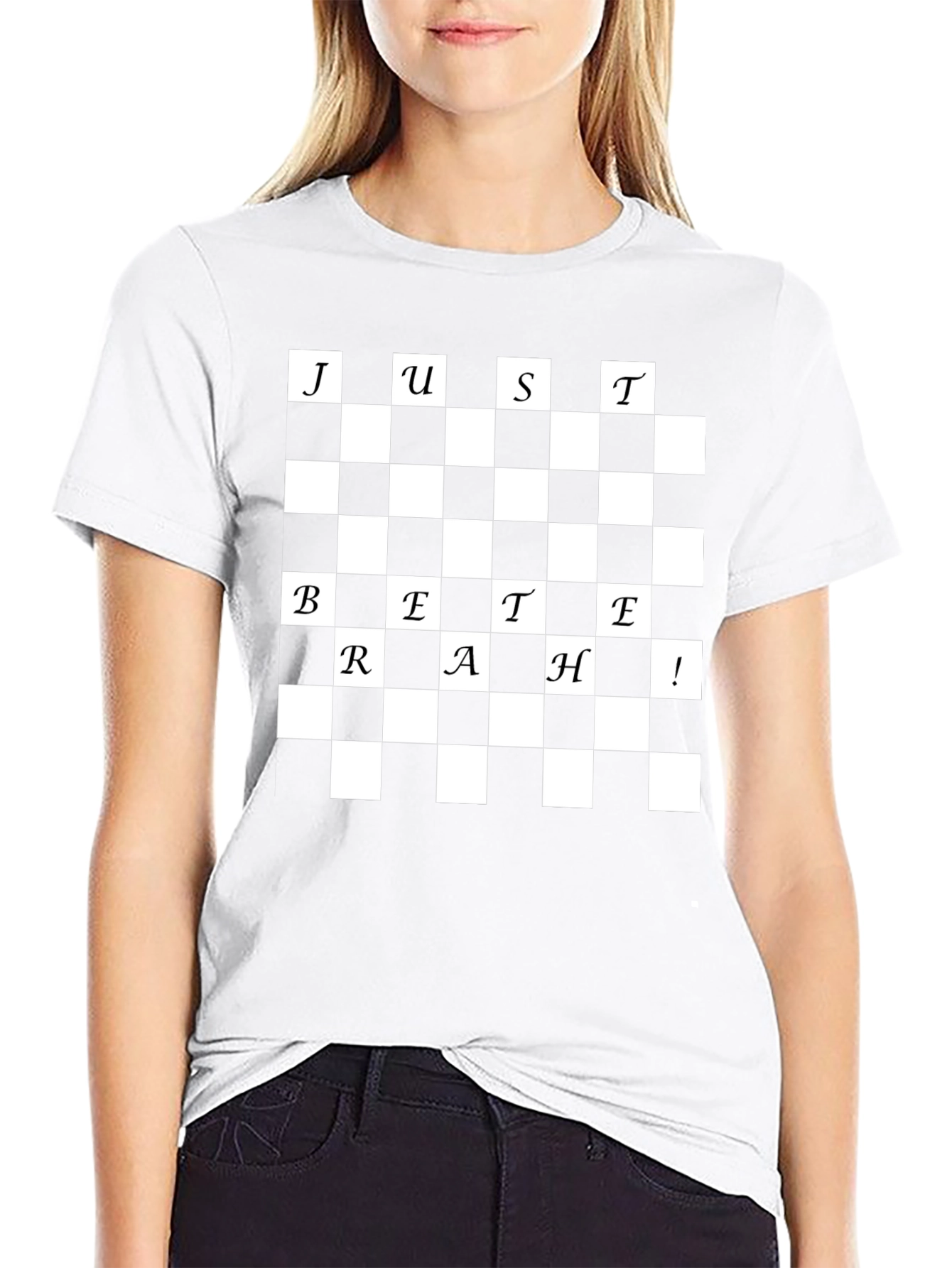 Just Breathe Checkerboard T-Shirt