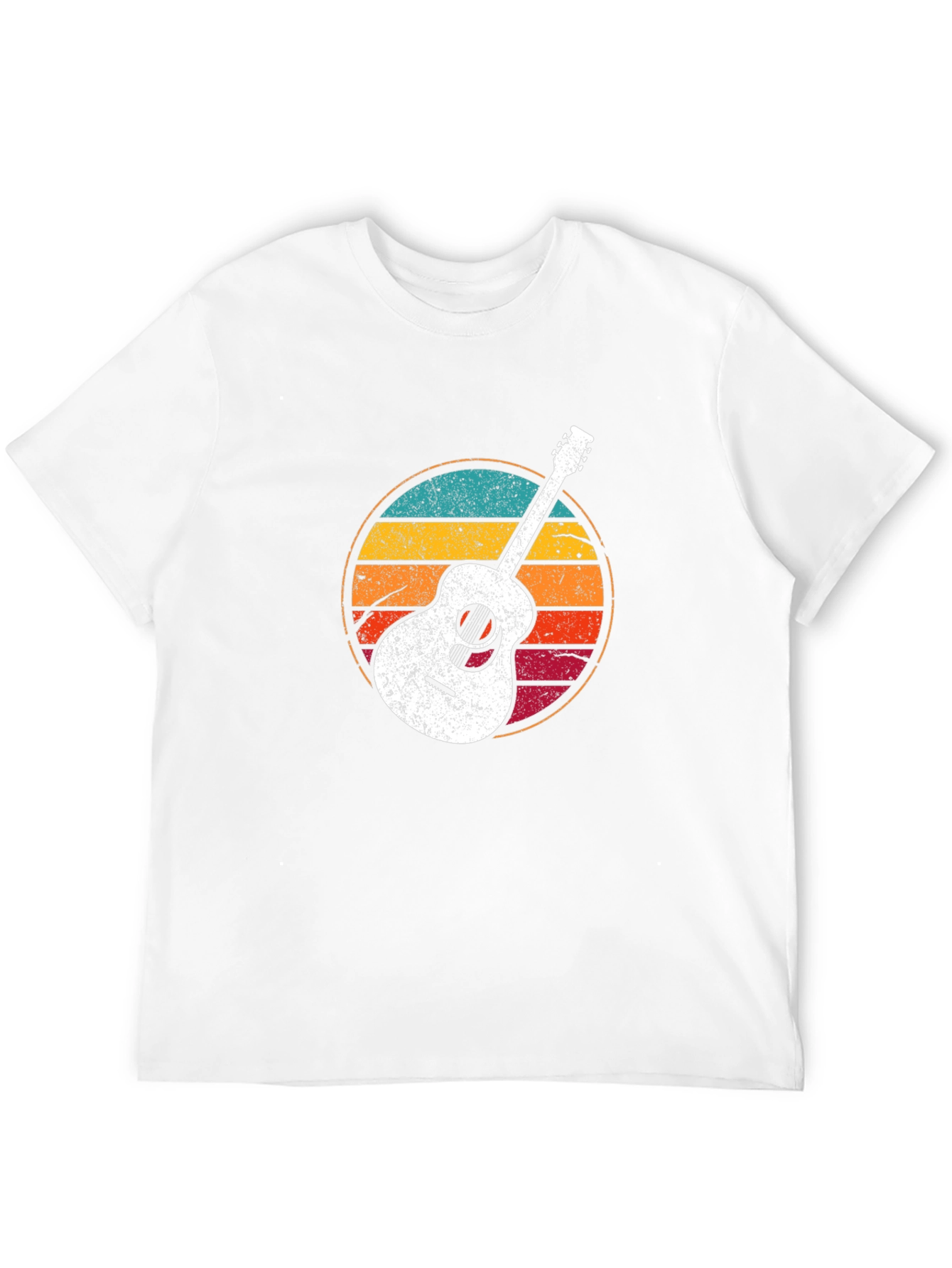Retro Guitar Graphic T-Shirt - Black