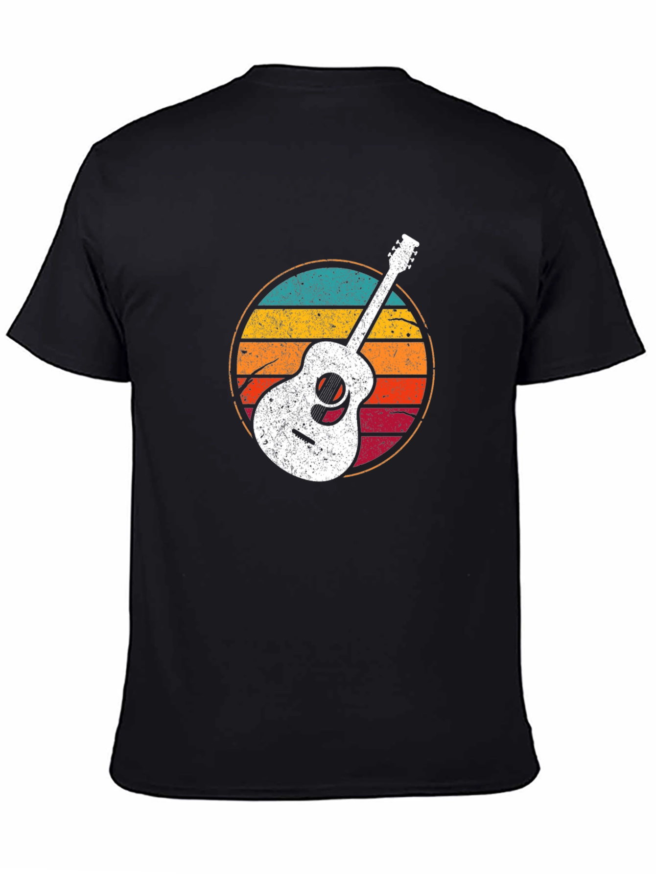 Retro Guitar Graphic T-Shirt - Black