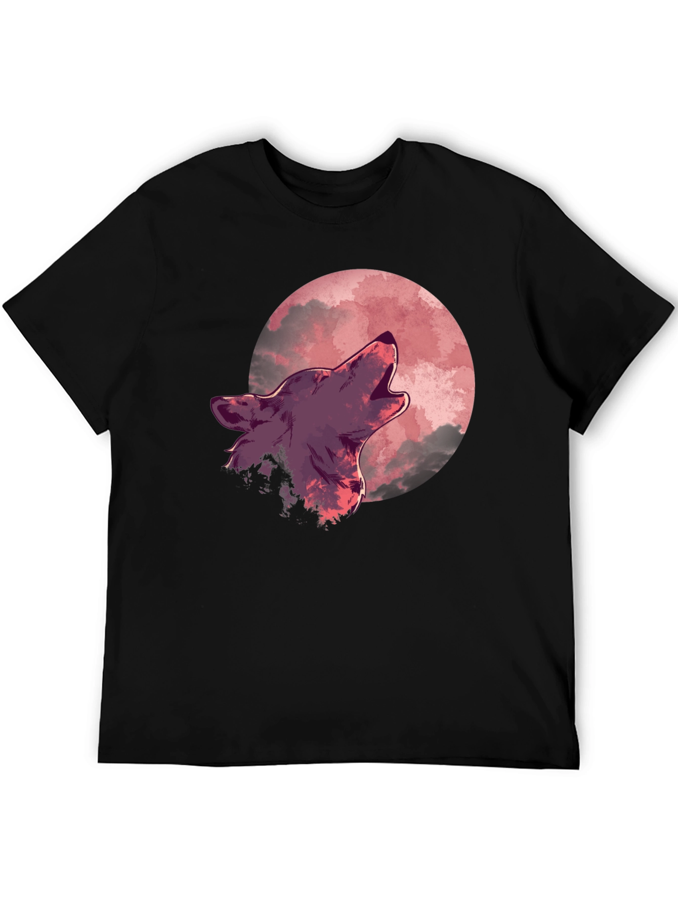 Wolf Howling at Moon Graphic Tee
