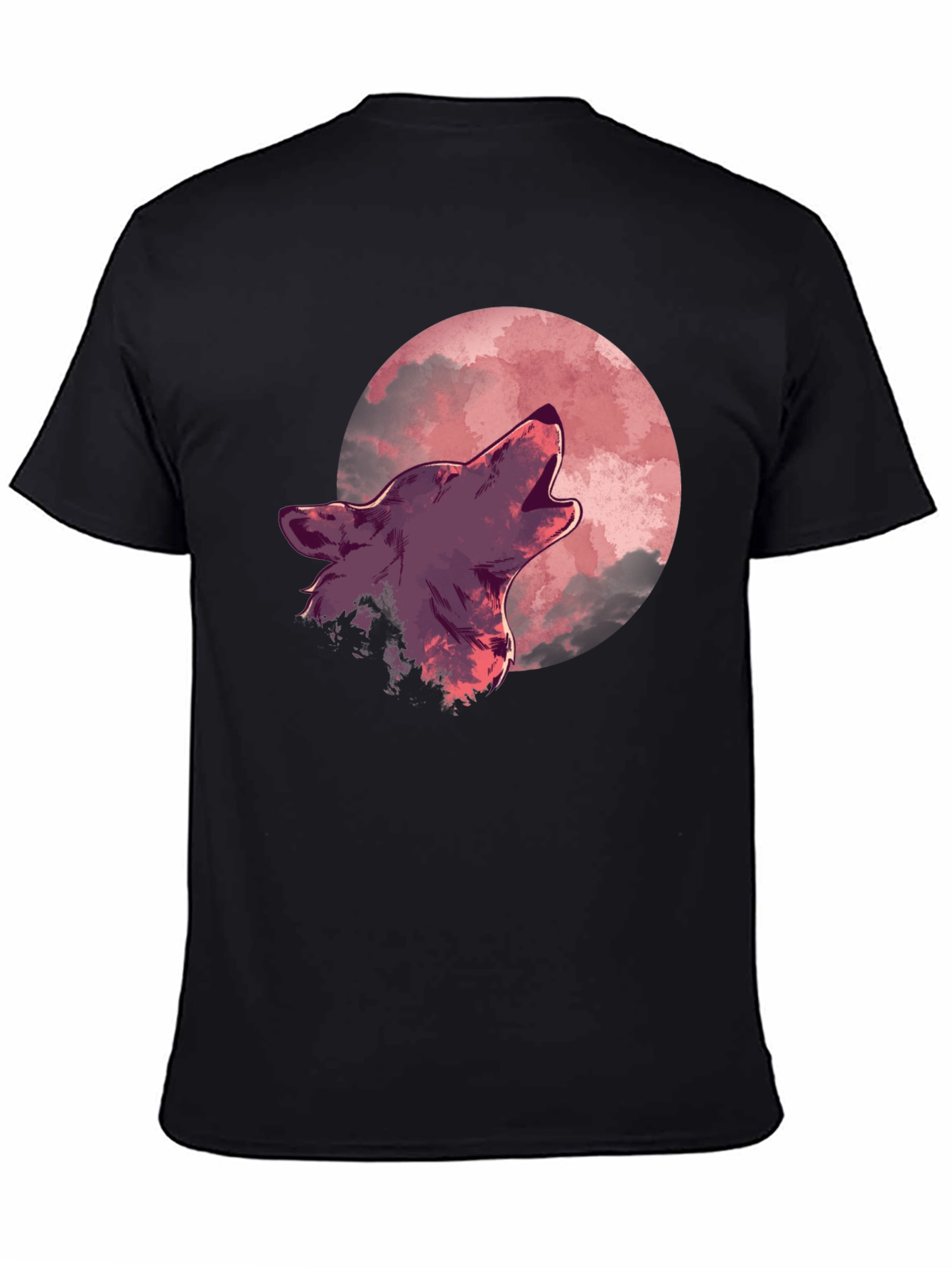 Wolf Howling at Moon Graphic Tee