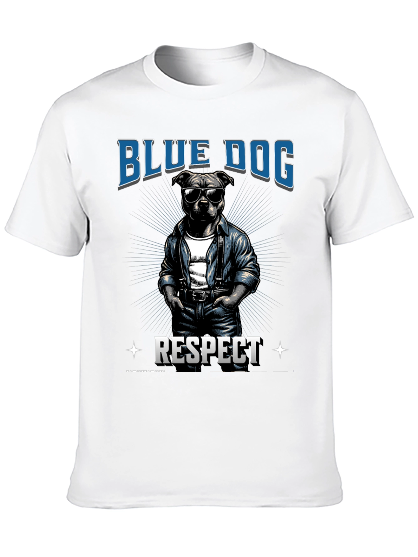 Blue Dog Respect Graphic T-Shirt