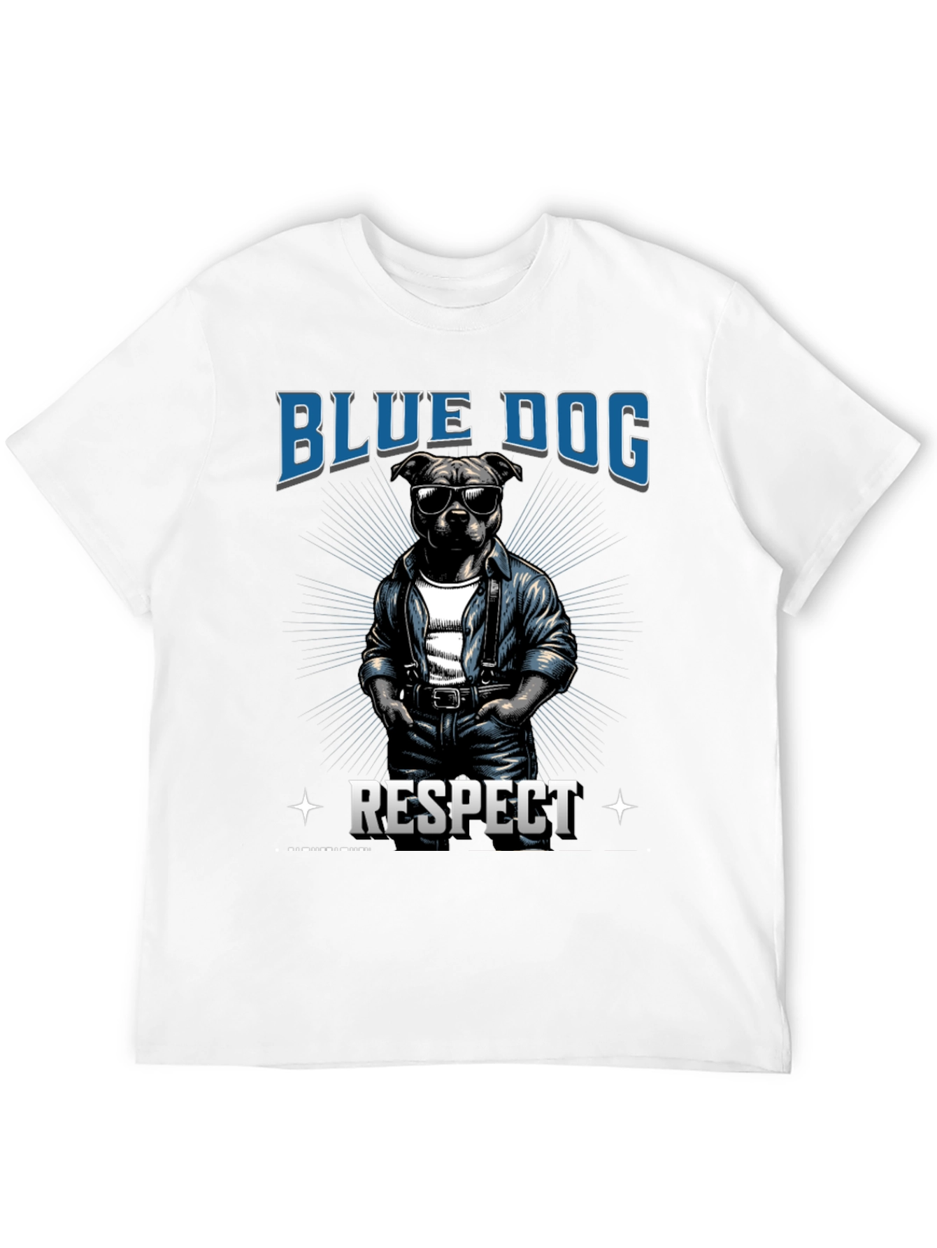 Blue Dog Respect Graphic T-Shirt