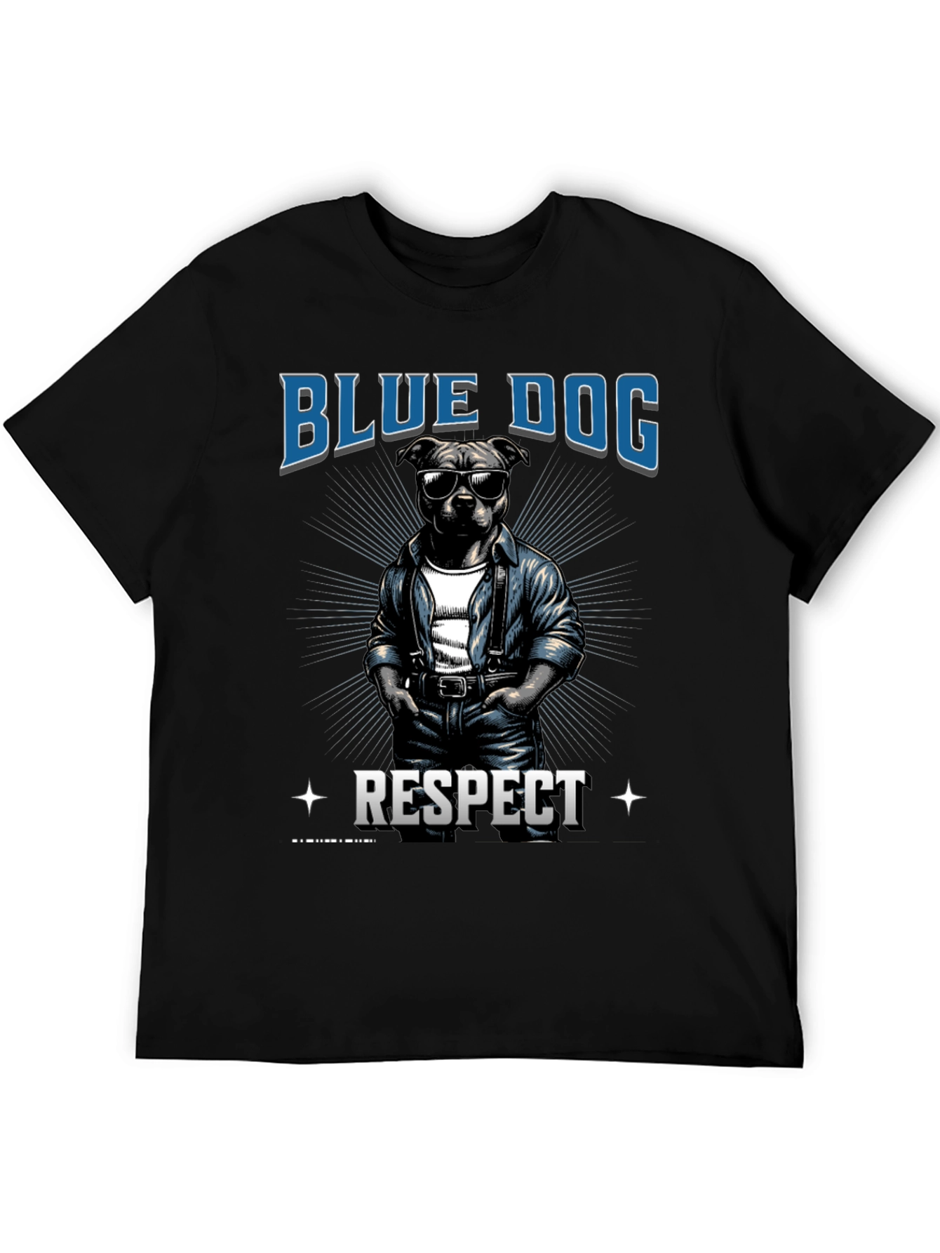 Blue Dog Respect Graphic T-Shirt