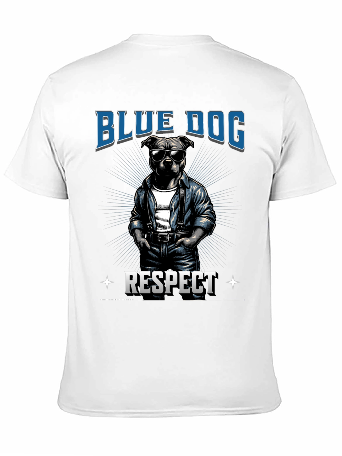 Blue Dog Respect Graphic T-Shirt
