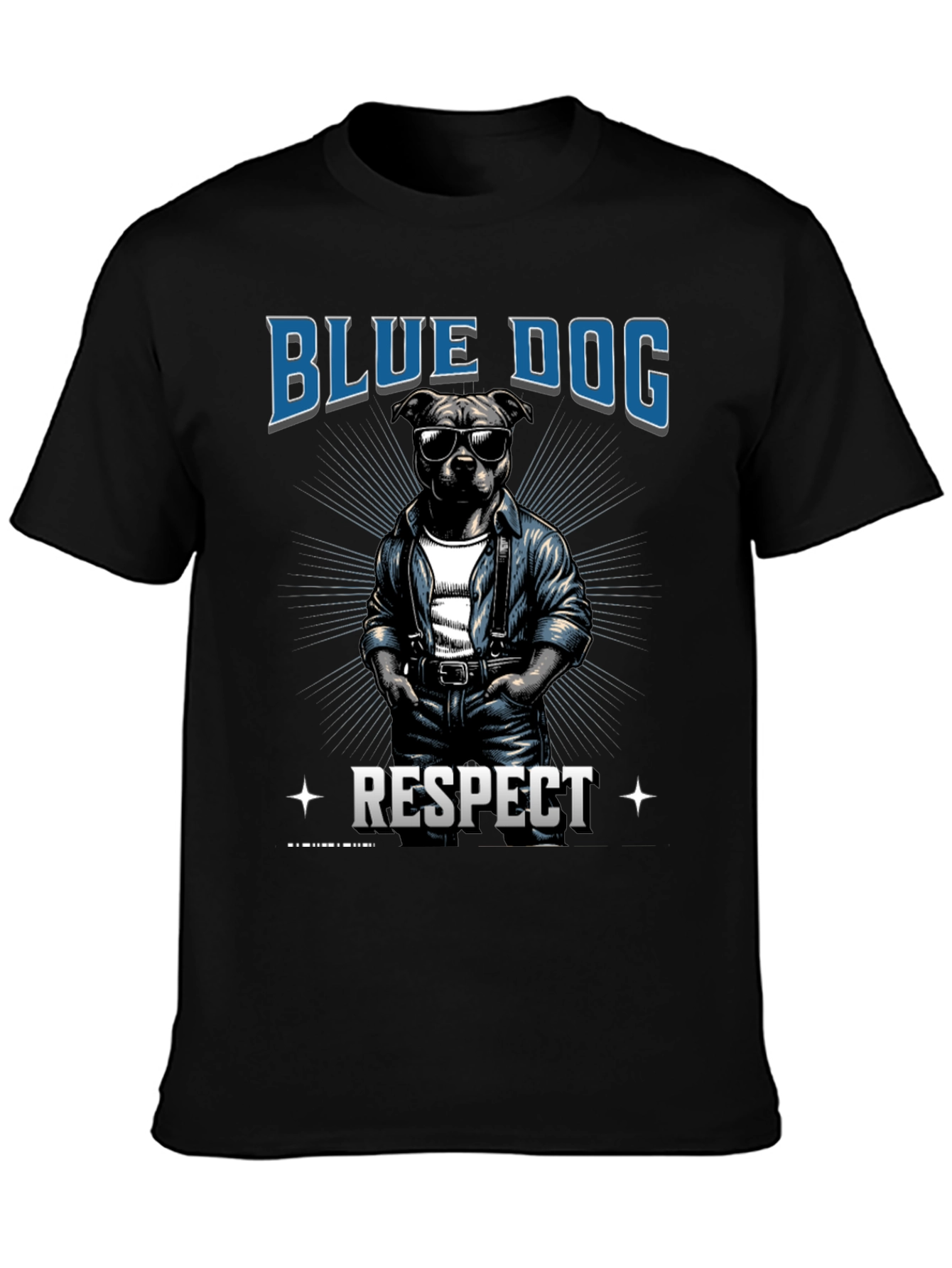 Blue Dog Respect Graphic T-Shirt
