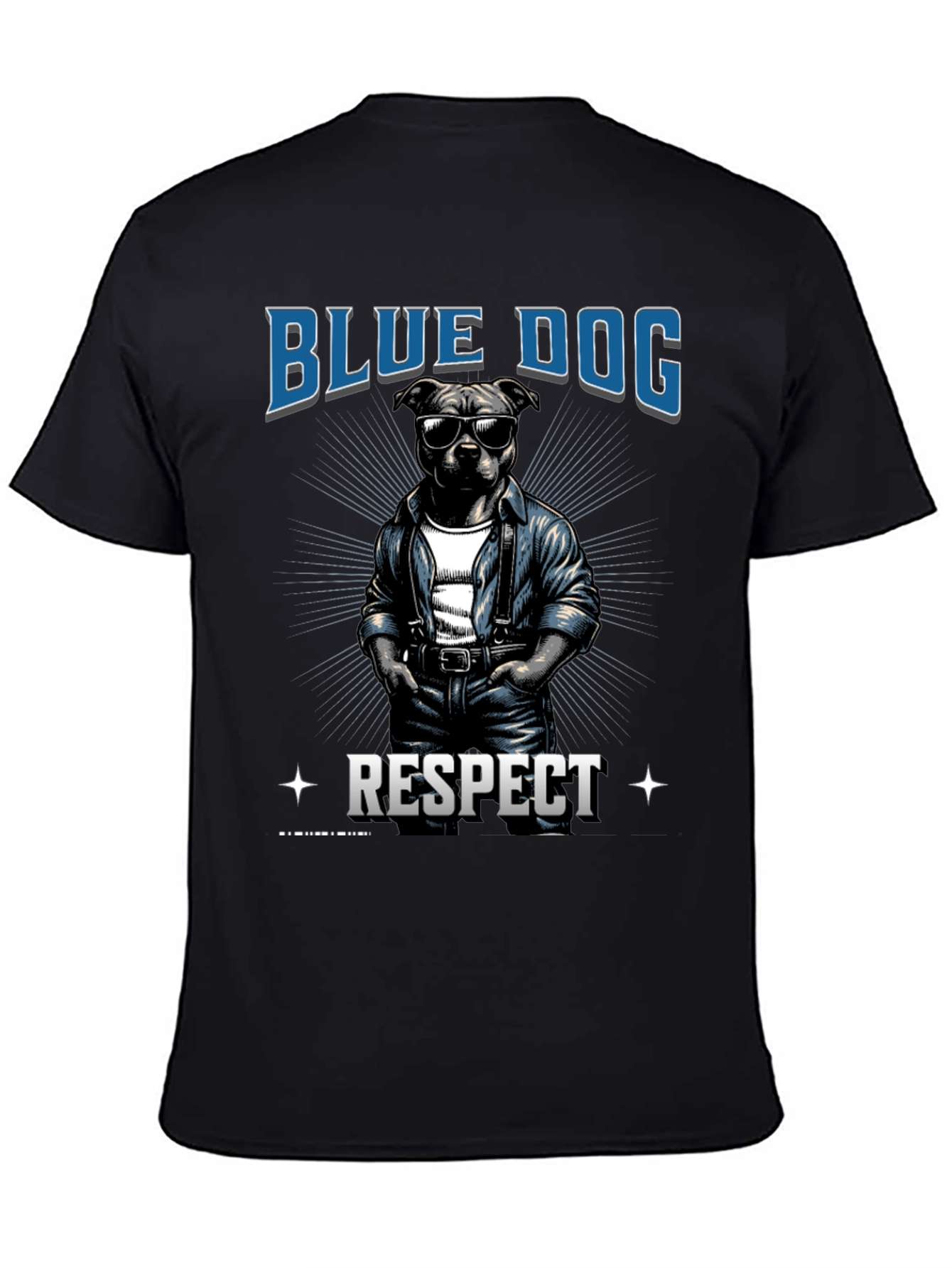 Blue Dog Respect Graphic T-Shirt
