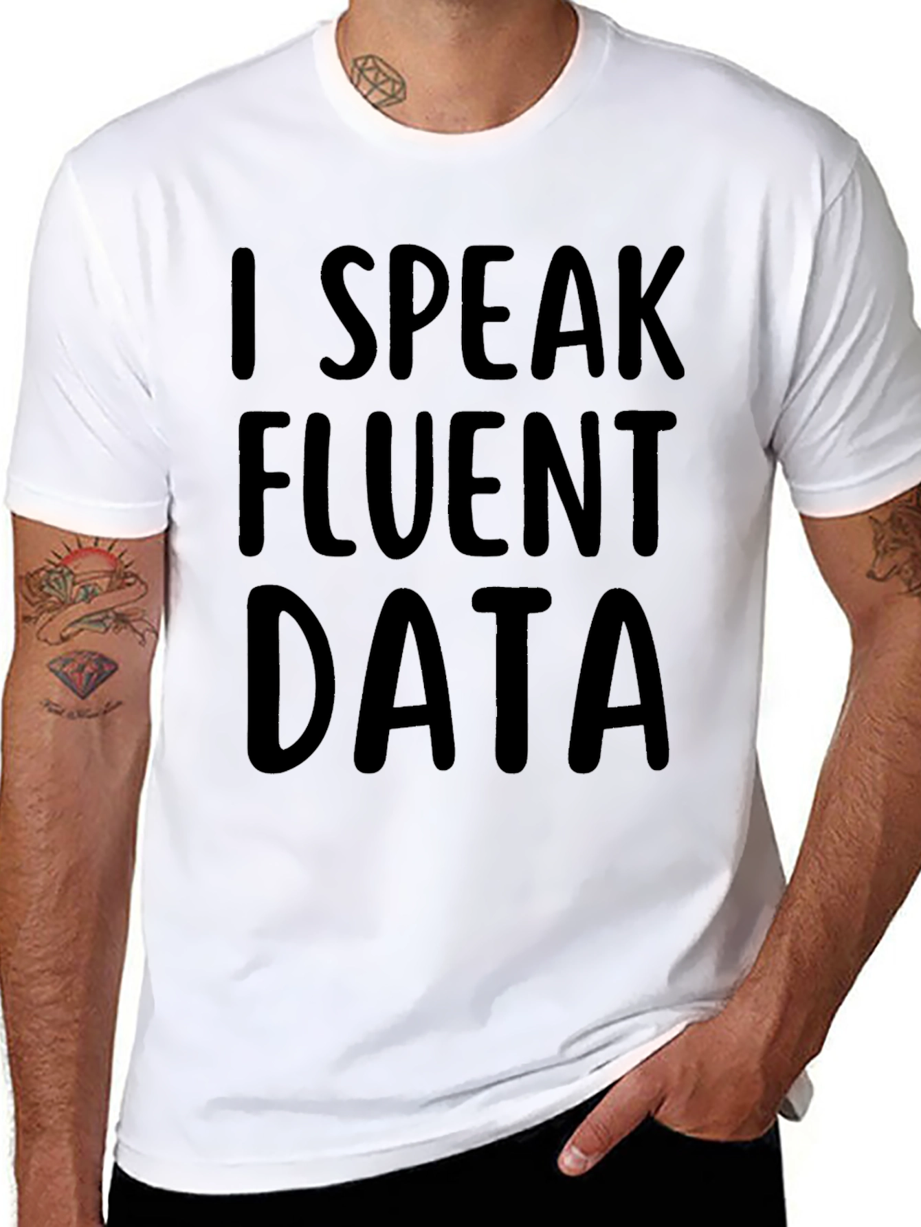 I Speak Fluent Data Black T-Shirt