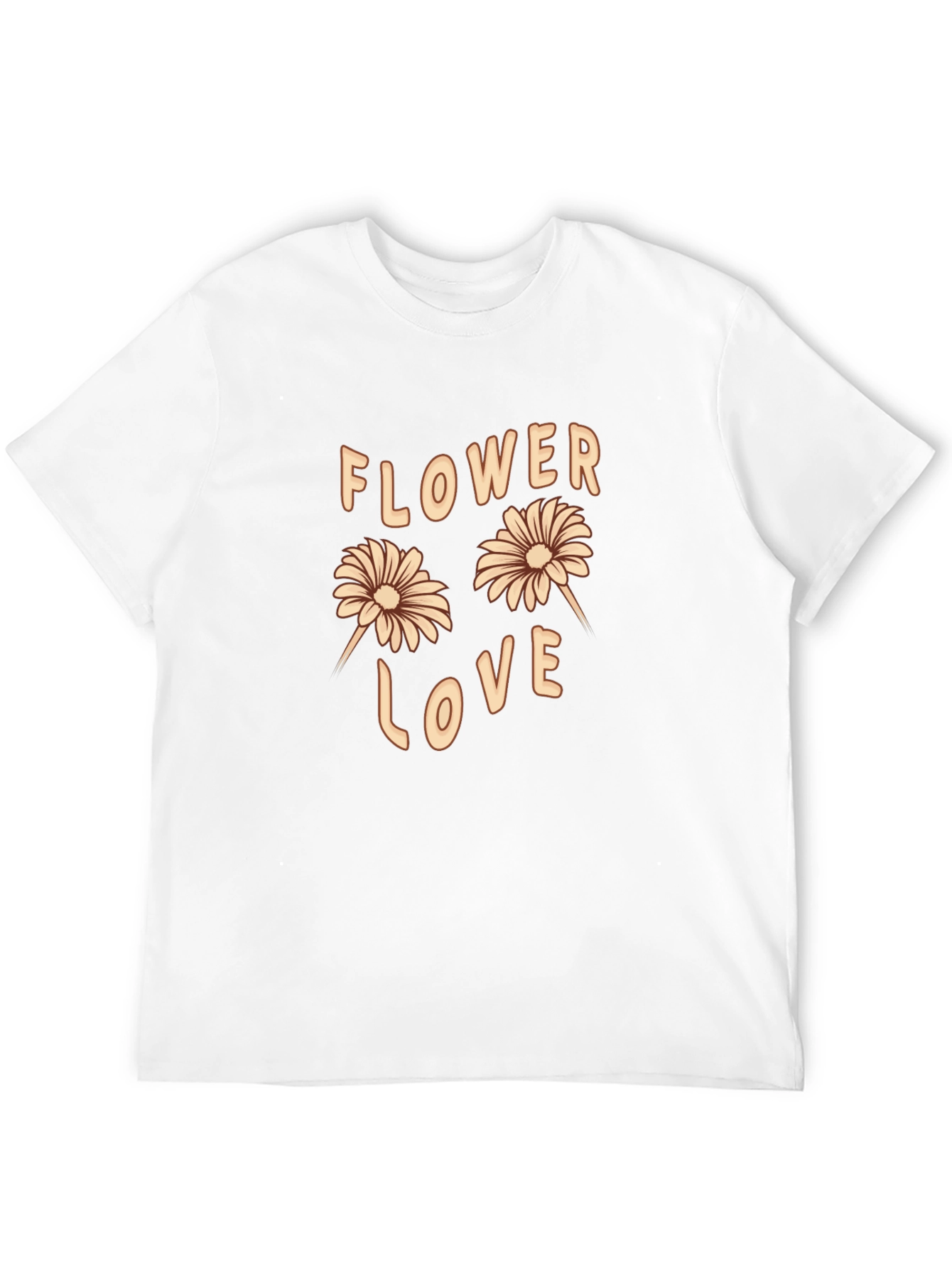 Flower Love Graphic Tee - Trendy Casual T-Shirt
