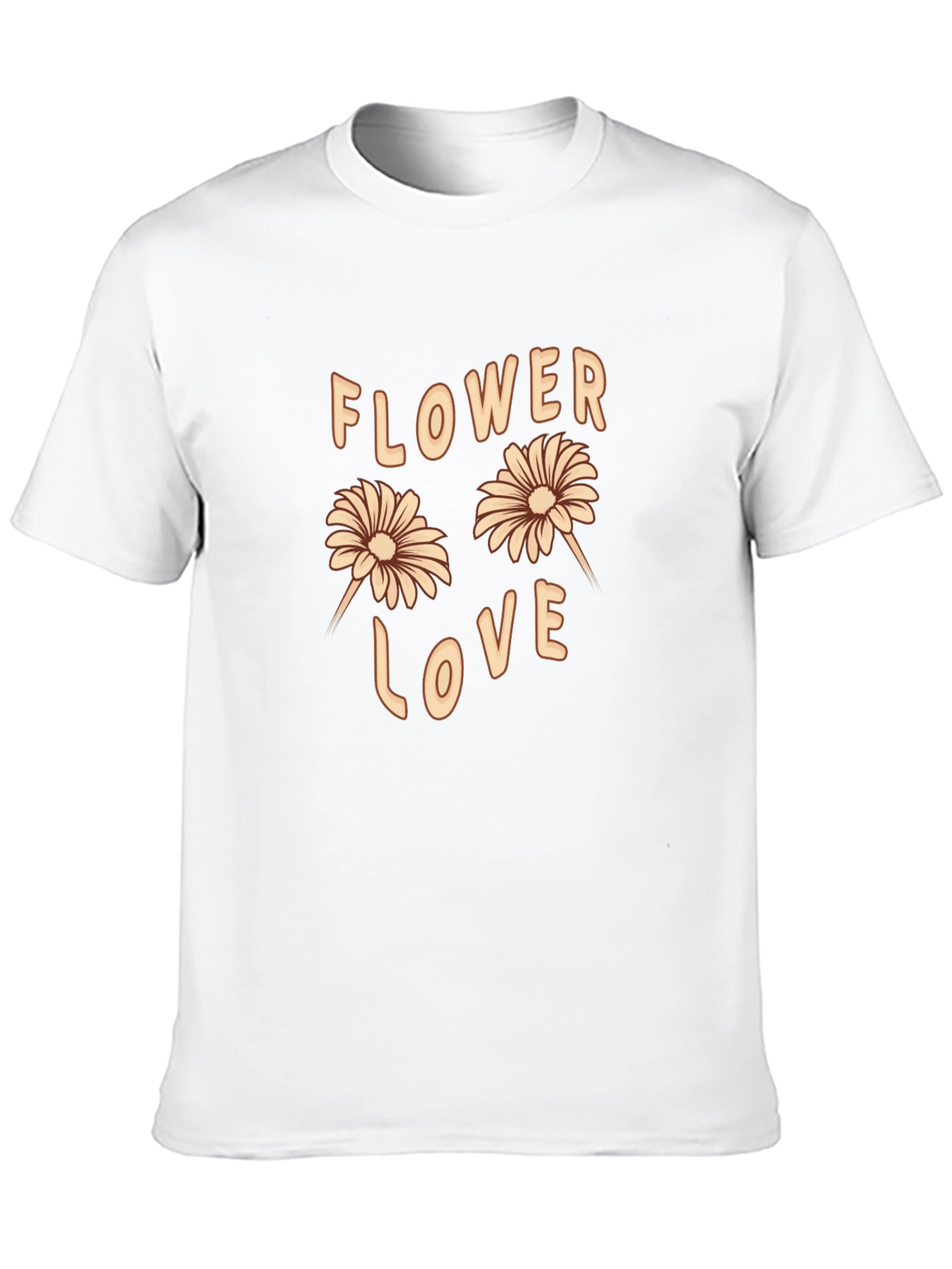 Flower Love Graphic Tee - Trendy Casual T-Shirt