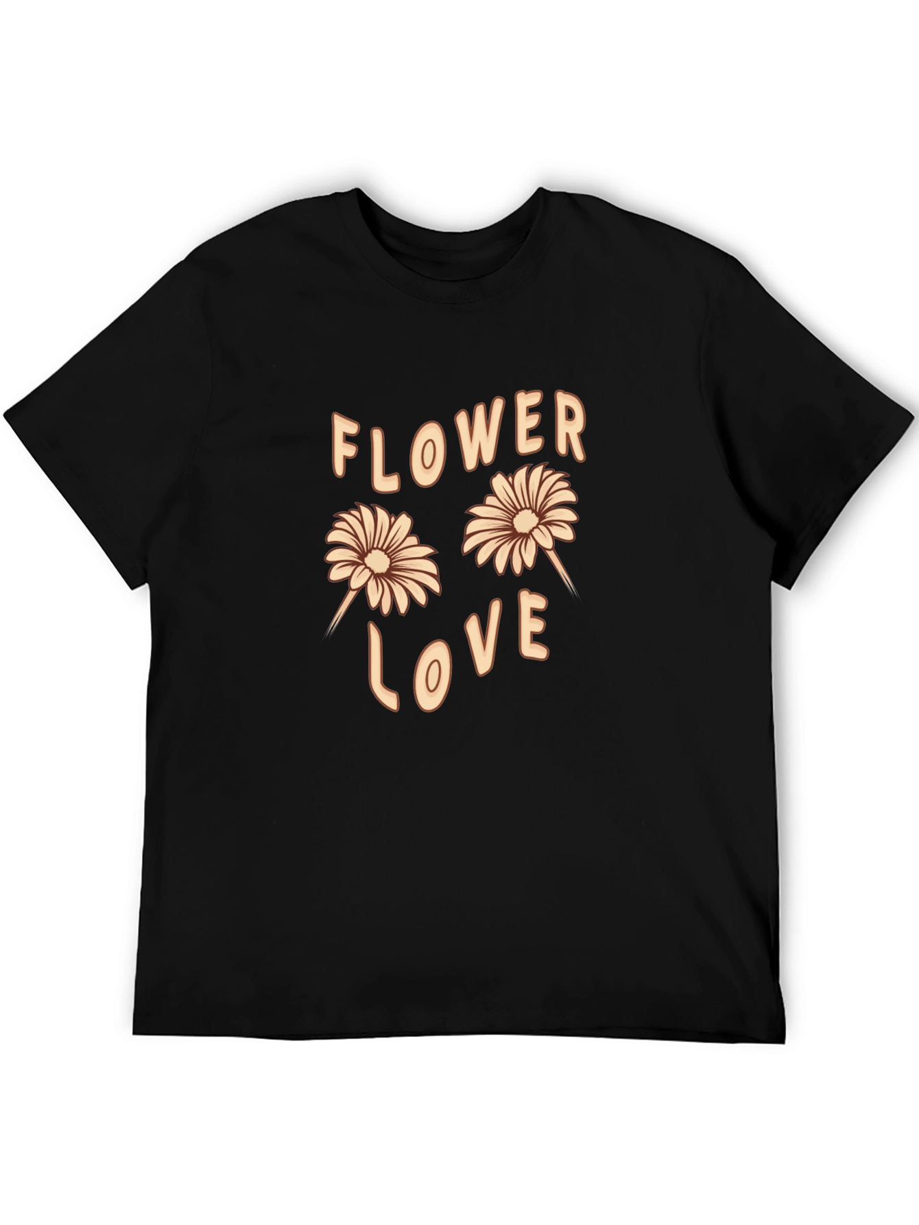 Flower Love Graphic Tee - Trendy Casual T-Shirt