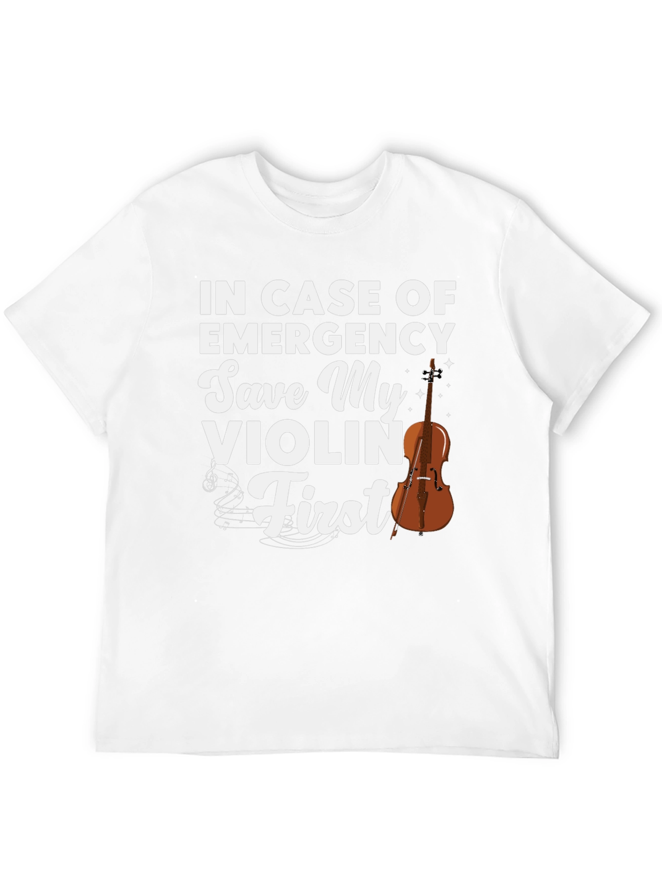 Save My Violin First T-Shirt: Musician Emergency Apparel