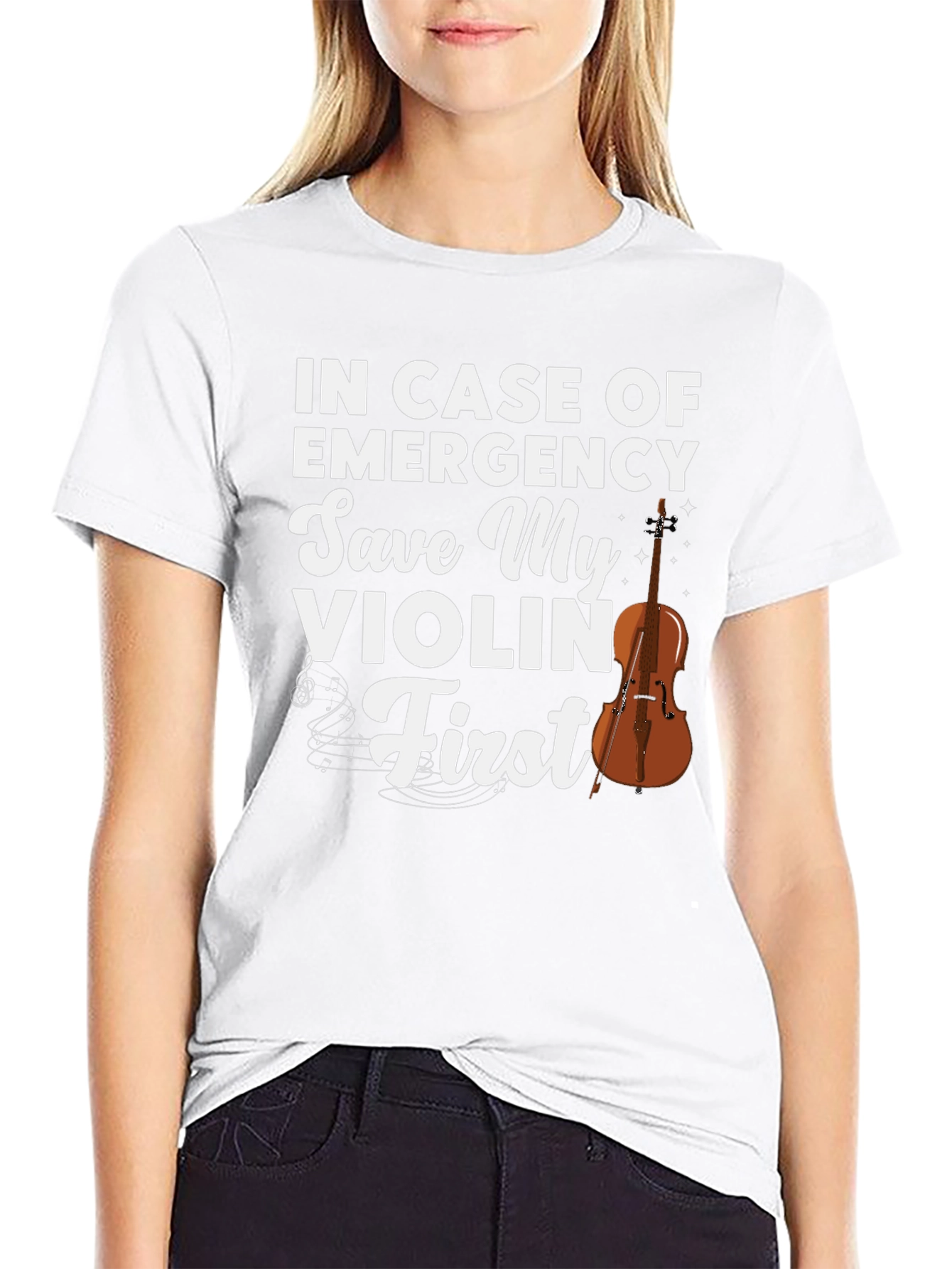Save My Violin First T-Shirt: Musician Emergency Apparel