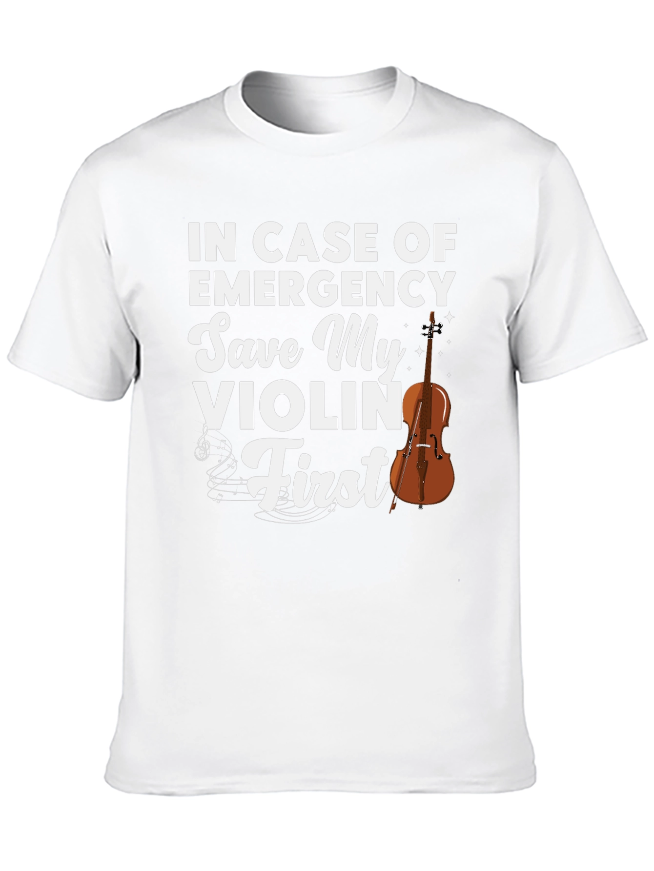 Save My Violin First T-Shirt: Musician Emergency Apparel