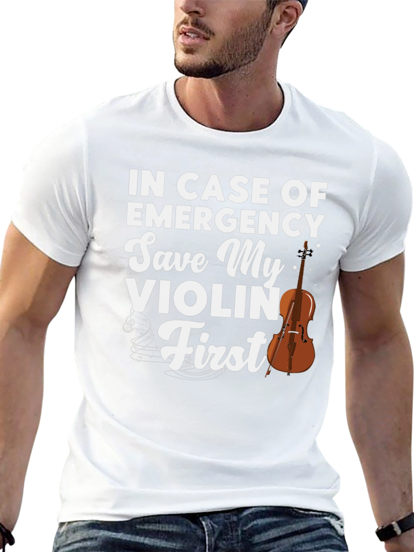 Save My Violin First T-Shirt: Musician Emergency Apparel