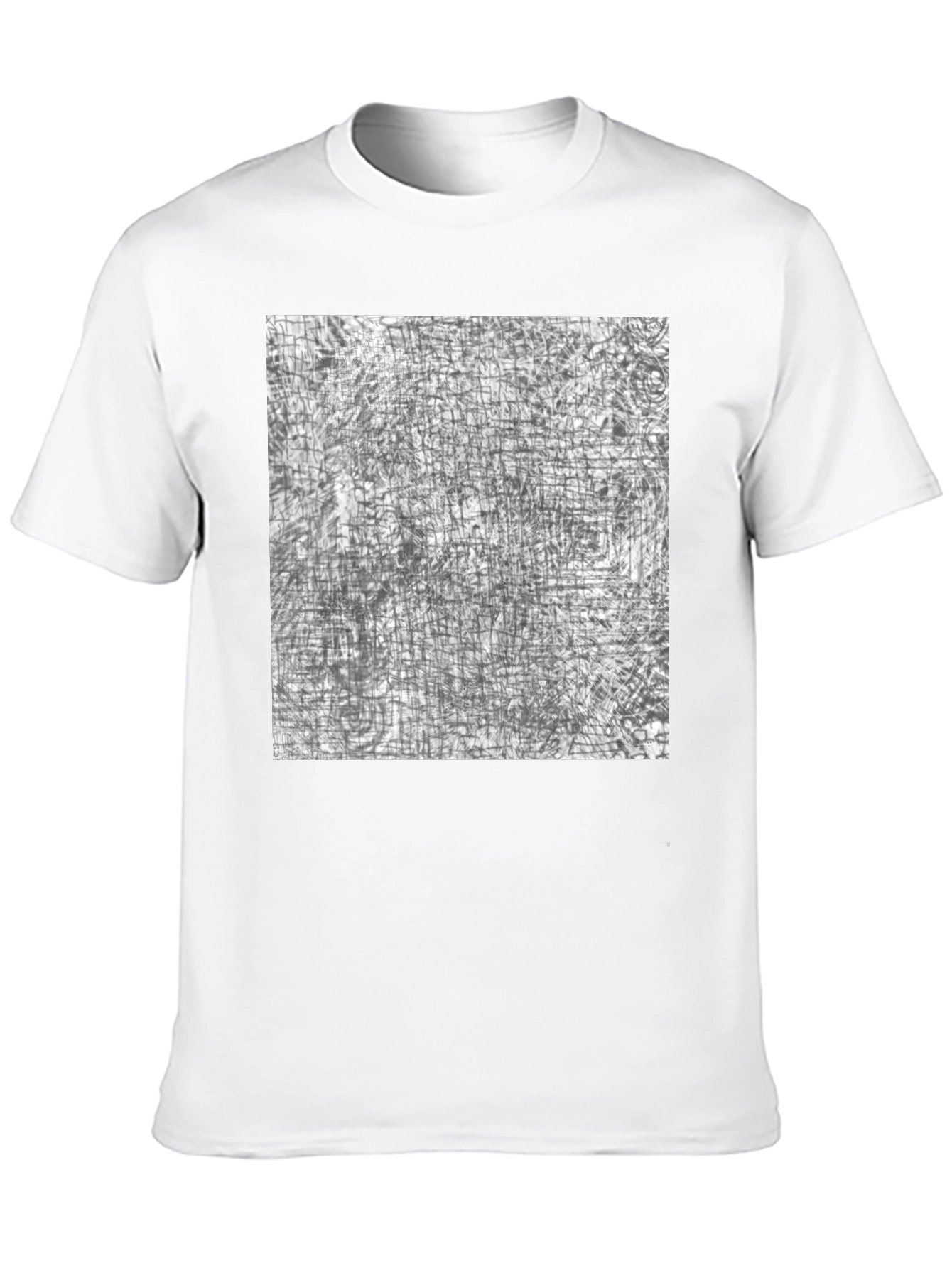 Abstract Grid Graphic Print Black Tee