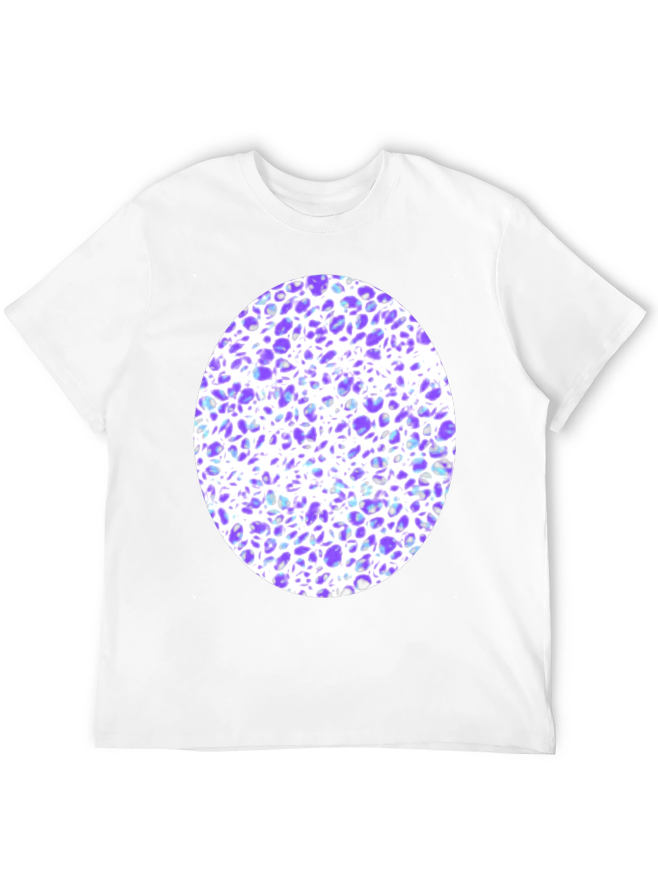Abstract Purple & White Print T-Shirt