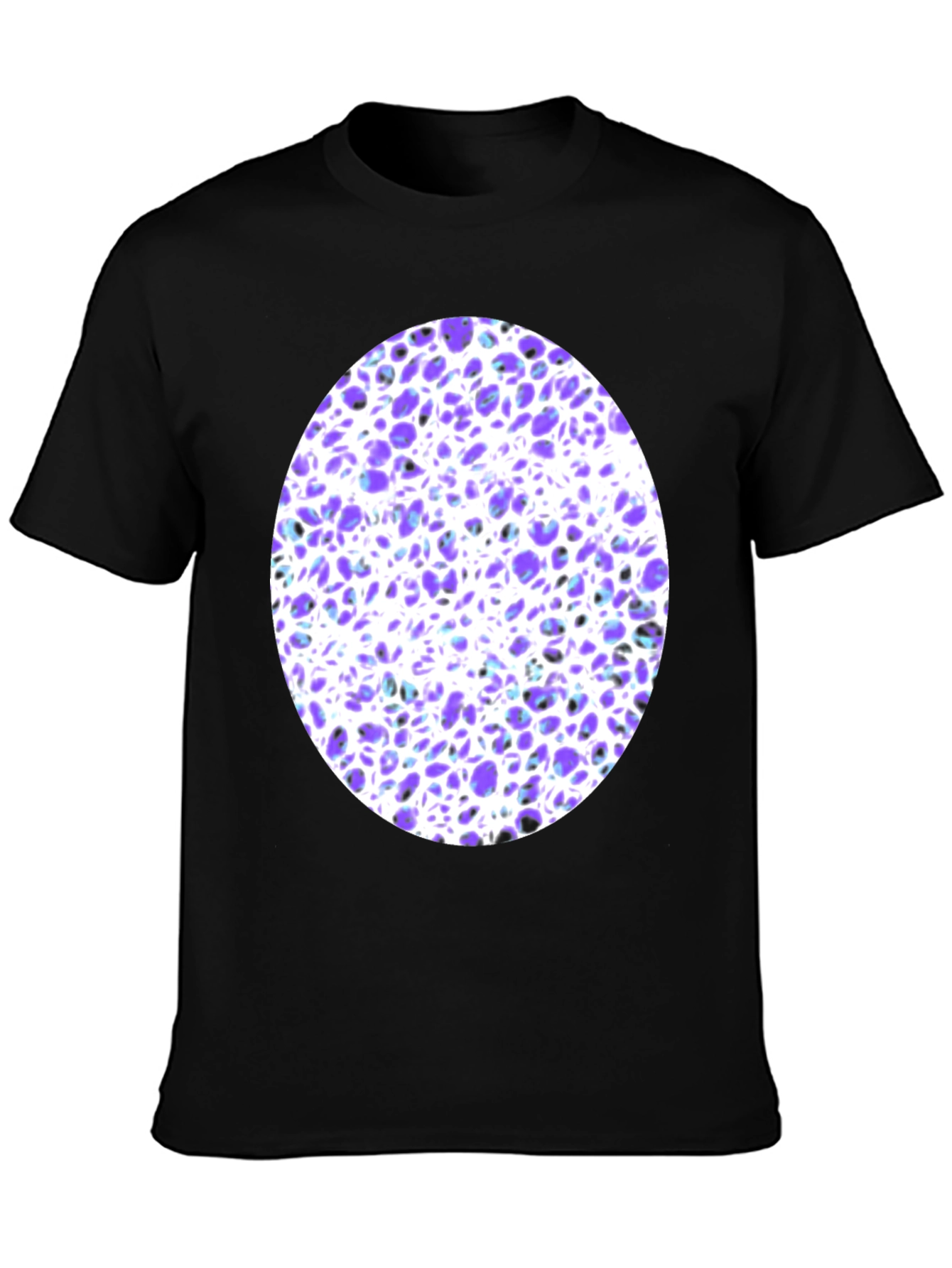 Abstract Purple & White Print T-Shirt