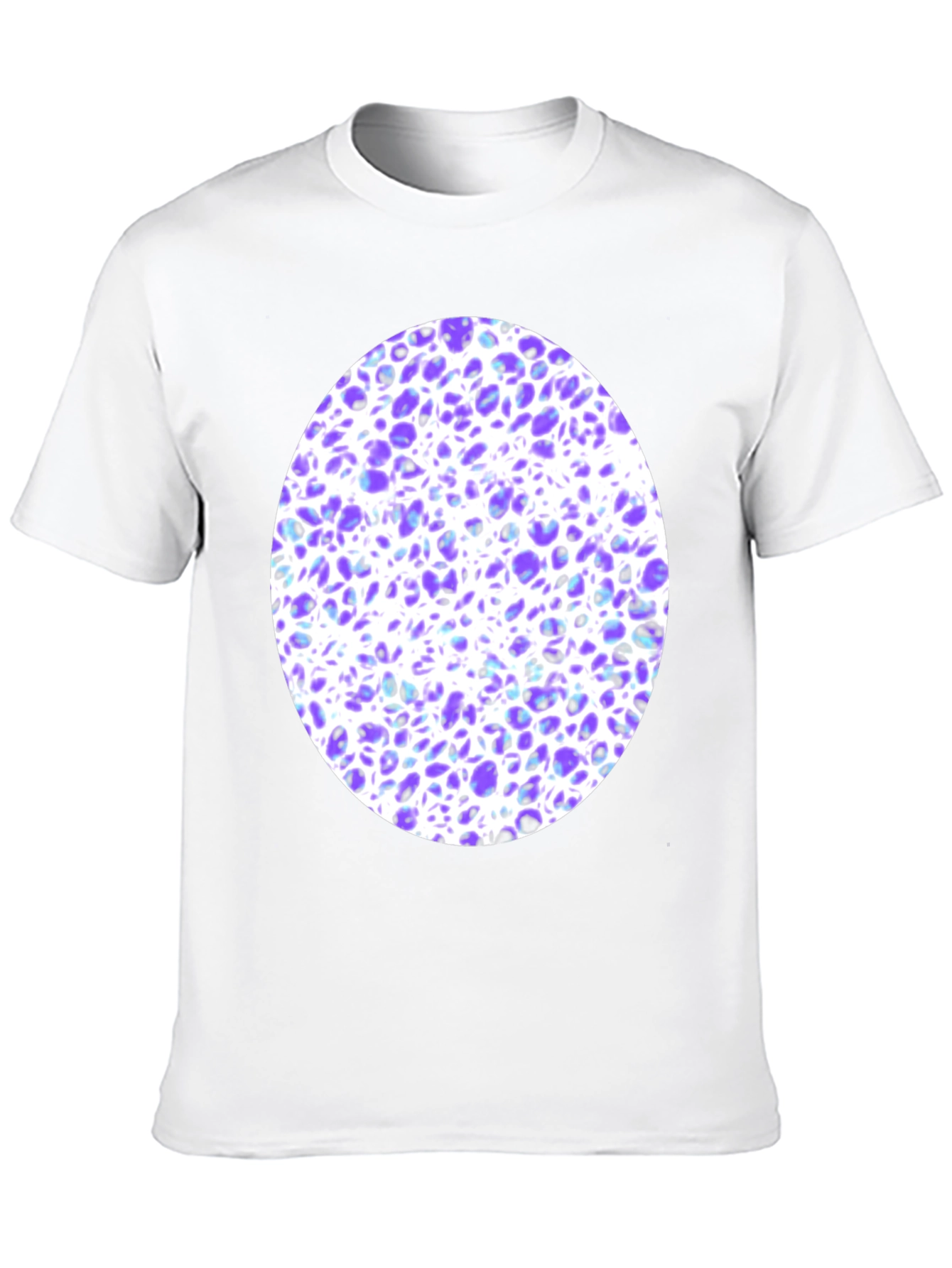 Abstract Purple & White Print T-Shirt