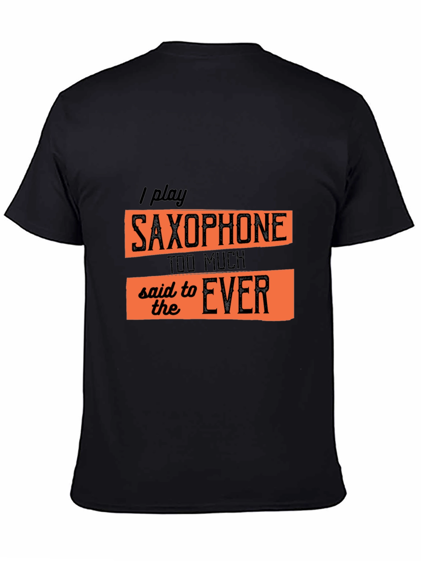 Saxophone Player Graphic Tee - Black Cotton T-Shirt