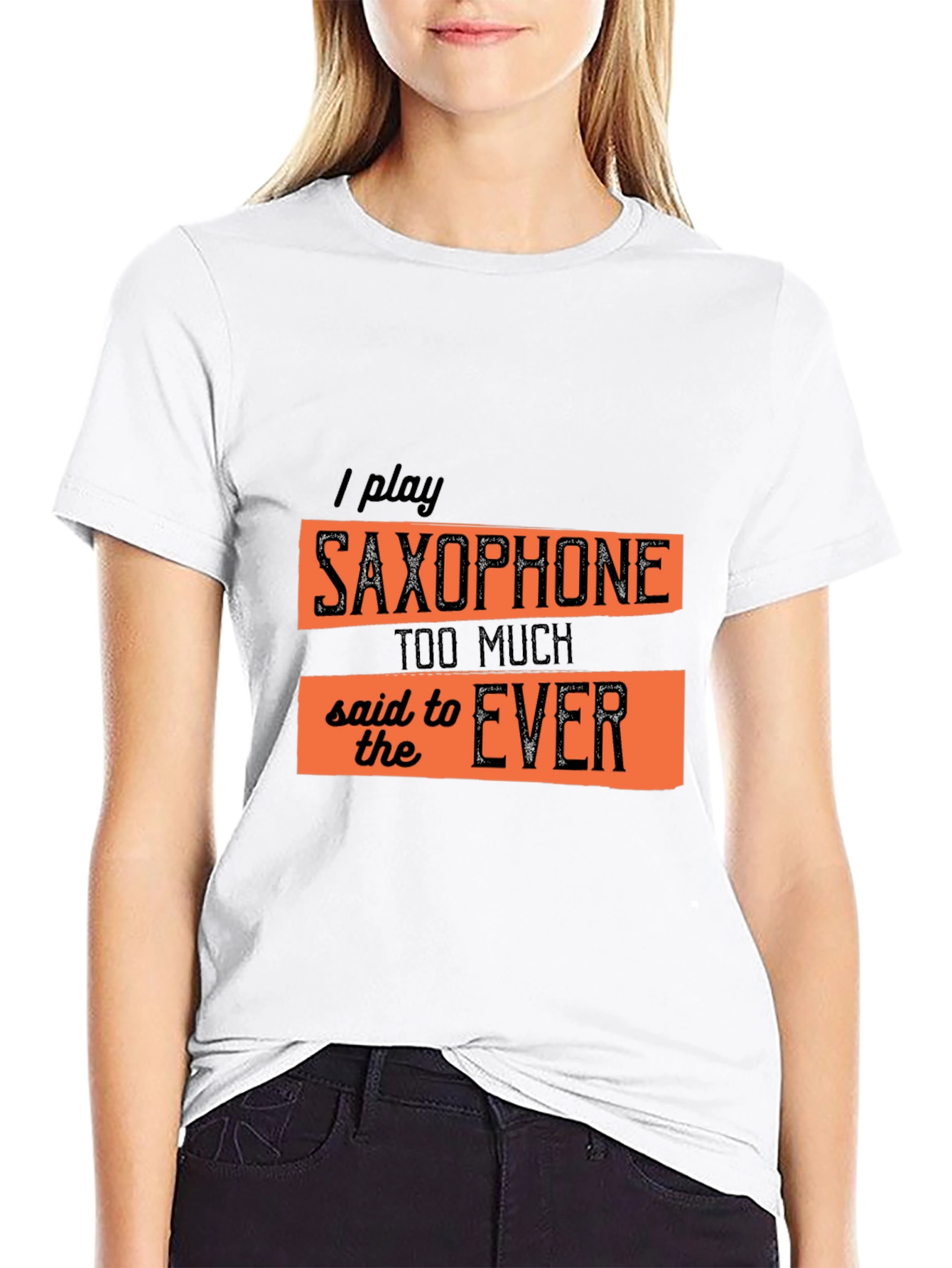 Saxophone Player Graphic Tee - Black Cotton T-Shirt