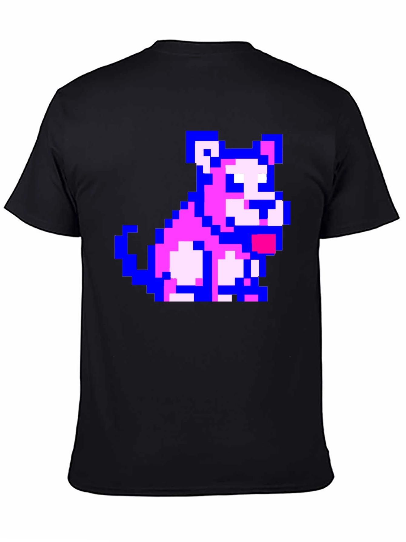 Pixel Dog Graphic Black T-Shirt