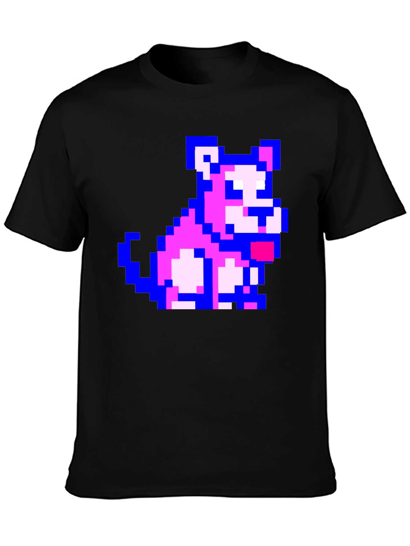 Pixel Dog Graphic Black T-Shirt