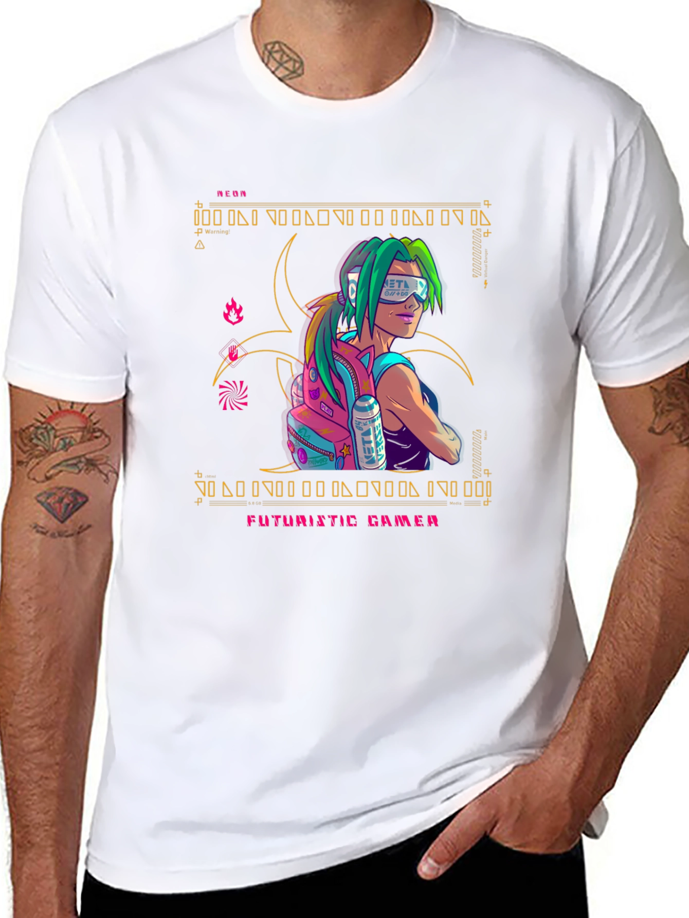 Futuristic Gamer Graphic Tee - Stylish & Unique Design